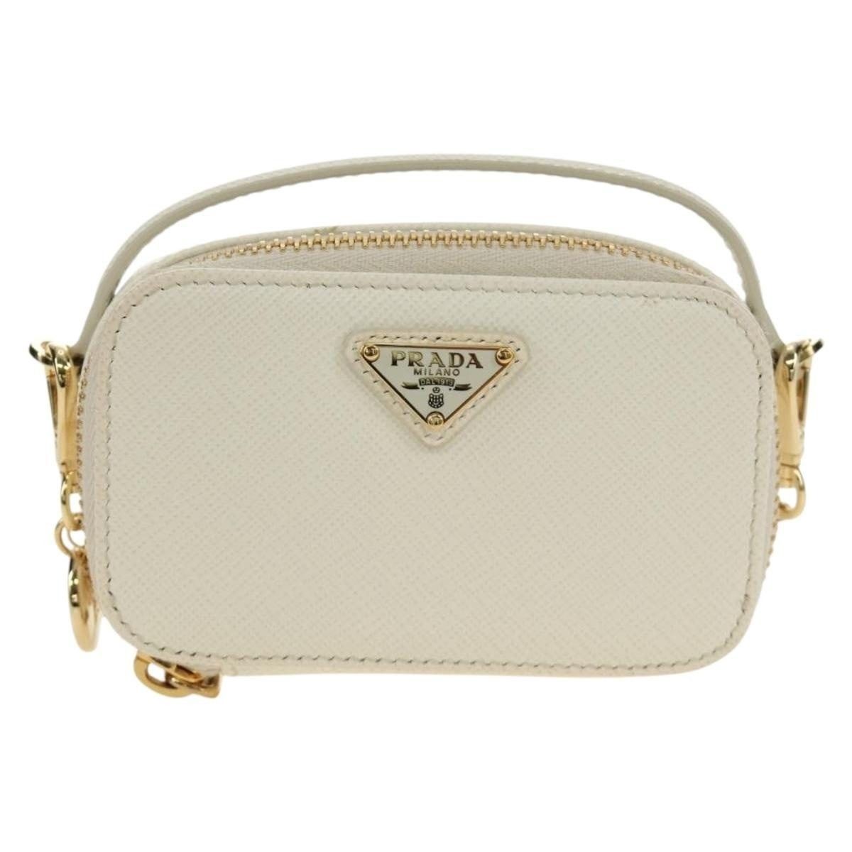 Prada Prada Leather Chain Mini Shoulder Bag White Size ONE SIZE - 1 Thumbnail