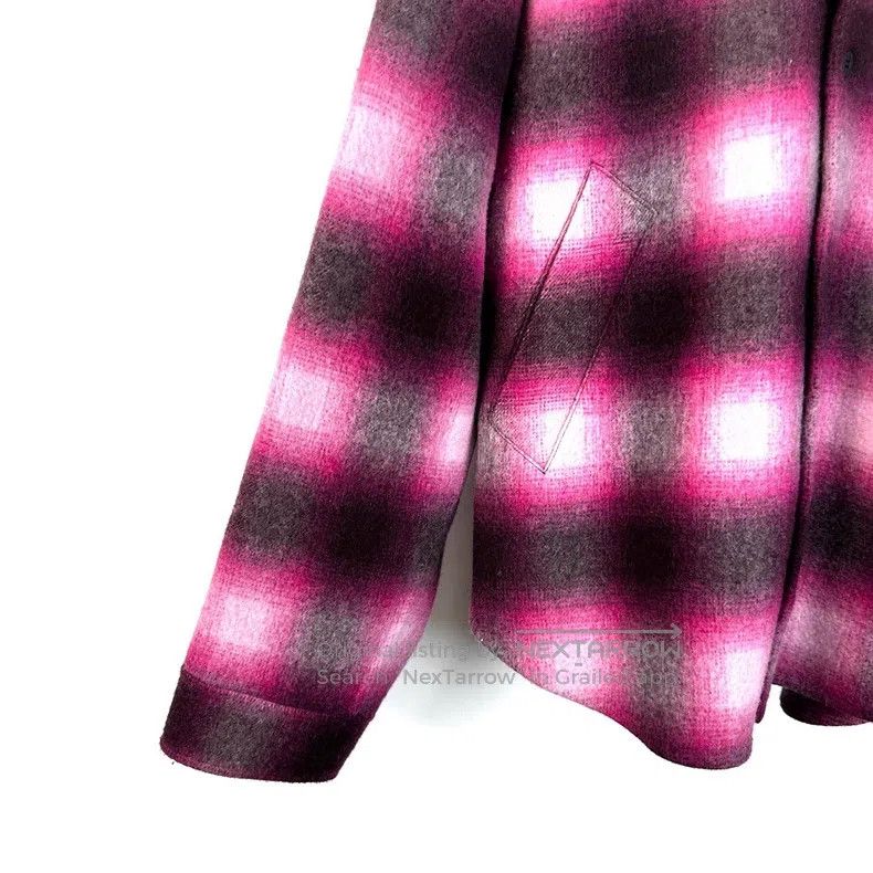 Balenciaga Balenciaga Pink Single-breasted Faux Fur Plaid Jacket Shir Size XXS / US 00 / IT 34 - 6 Thumbnail