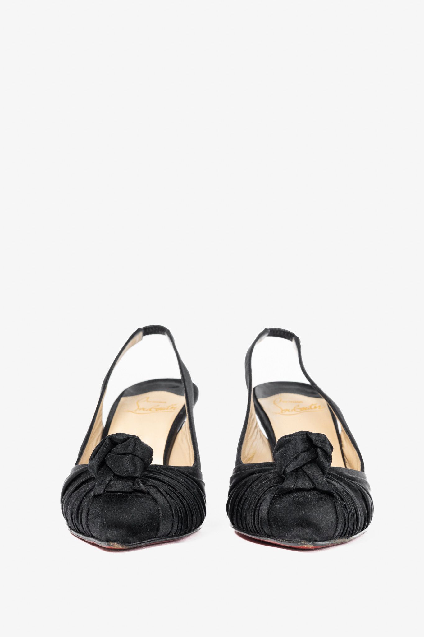 Christian Louboutin Christian Louboutin Francaise Sling Satin Knotted Heels Size US 5.5 / IT 35.5 - 2 Thumbnail