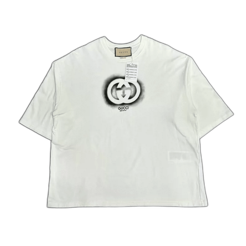 GUCCI Ink Splat Double G Logo Short Sleeve Shirt