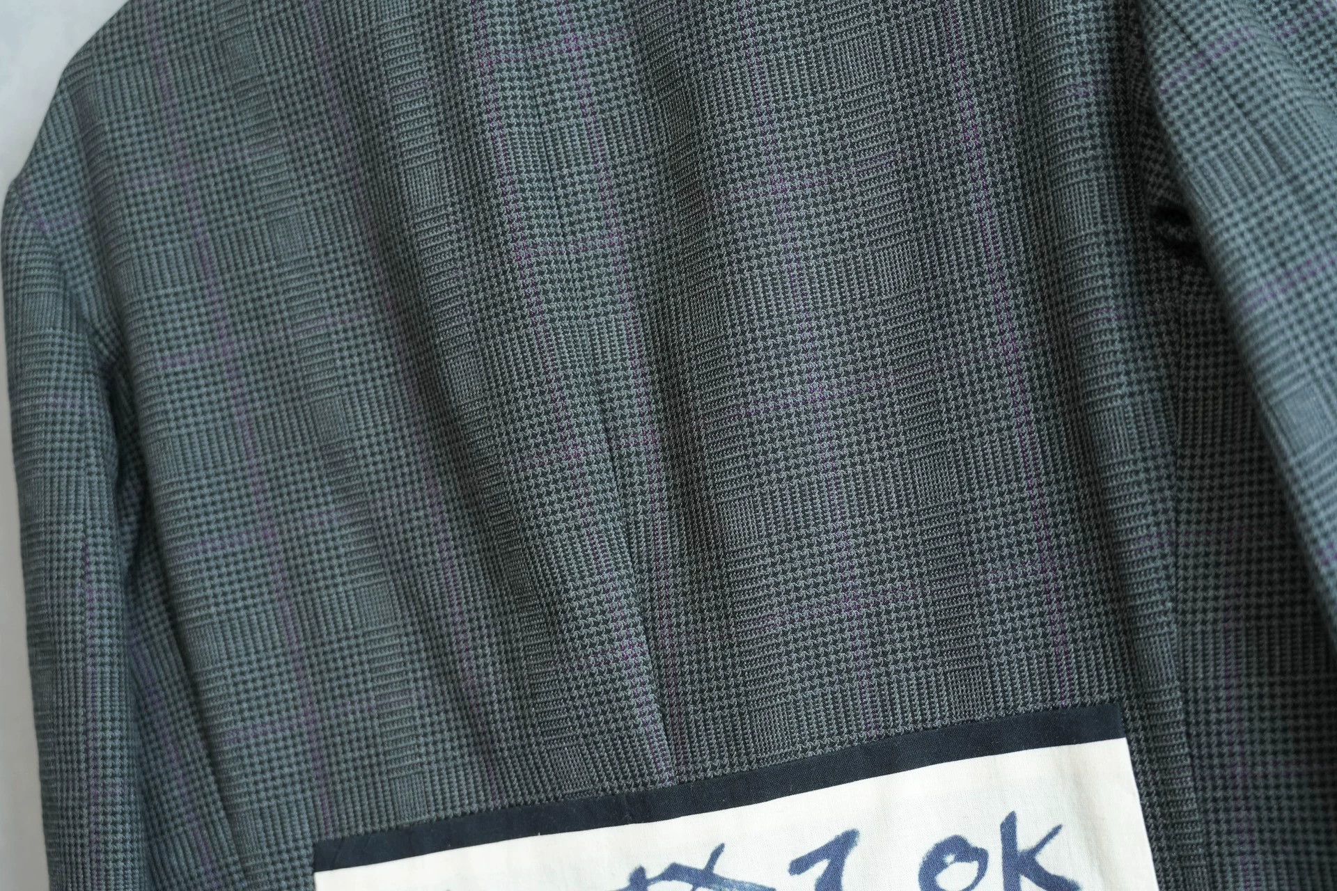 Yohji Yamamoto Yohji Yamamoto 15SS J75 Gray Check w/ Purple Lines Jacket Size US M / EU 48-50 / 2 - 3 Thumbnail