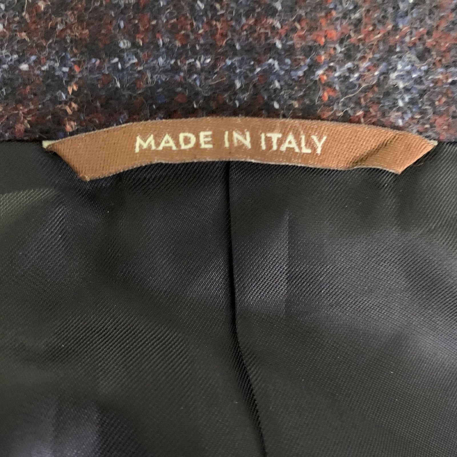 Canali CANALI Size 42 Navy Brown Plaid Wool Notch Lapel Sport Coat Size 42R - 5 Thumbnail