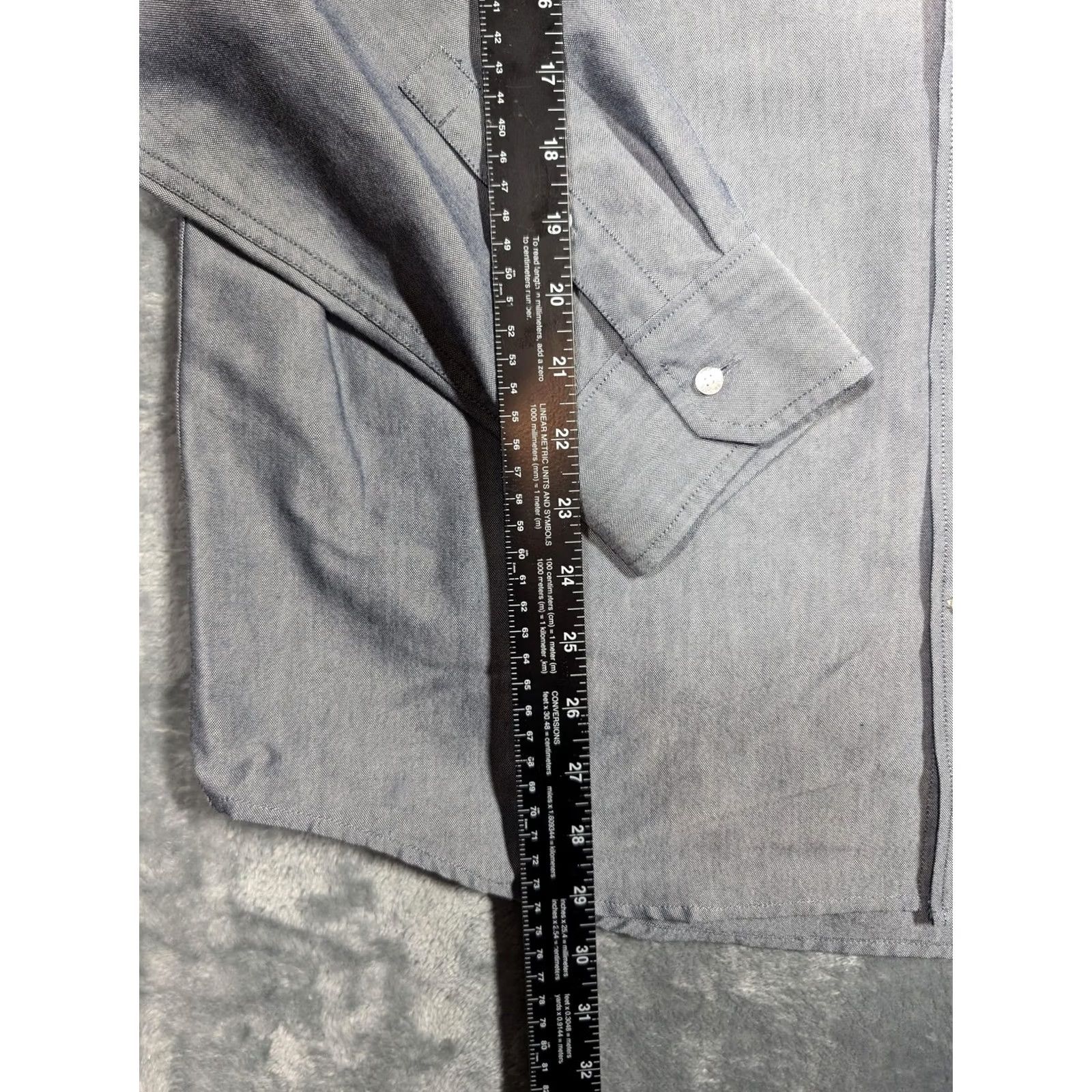 Vintage Mack Weldon Shirt Mens XL Gray Button Down Long Sleeve Solid Micro-Pattern Casual Comfort Regular Fit Mens Size US XL / EU 56 / 4 - 2 Thumbnail