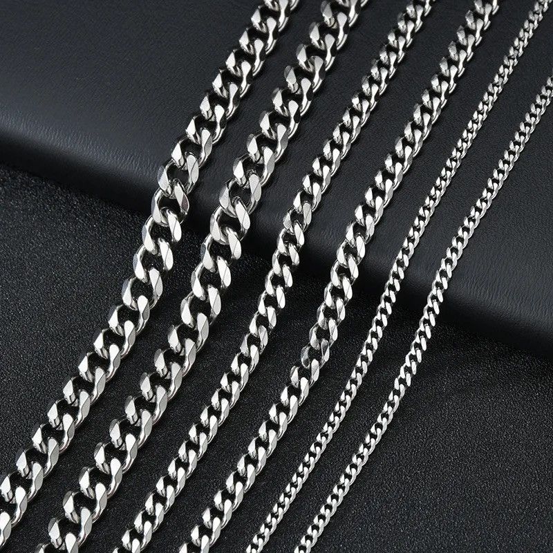 Jewelry × Vintage Stainless Steel Necklace Cuban Chain Size ONE SIZE - 5 Thumbnail