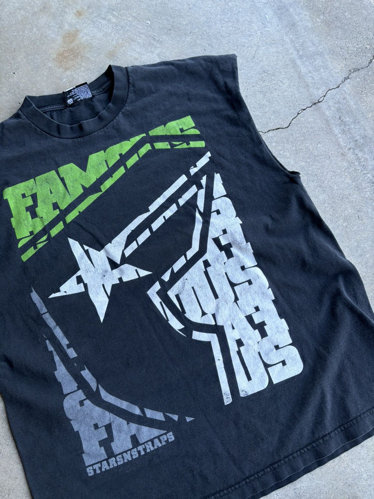 Famous Stars And Straps × Vintage Crazy Famous Stars And Straps Y2K Travis Barker Boxy Cutoff Size US XL / EU 56 / 4 - 4 Thumbnail