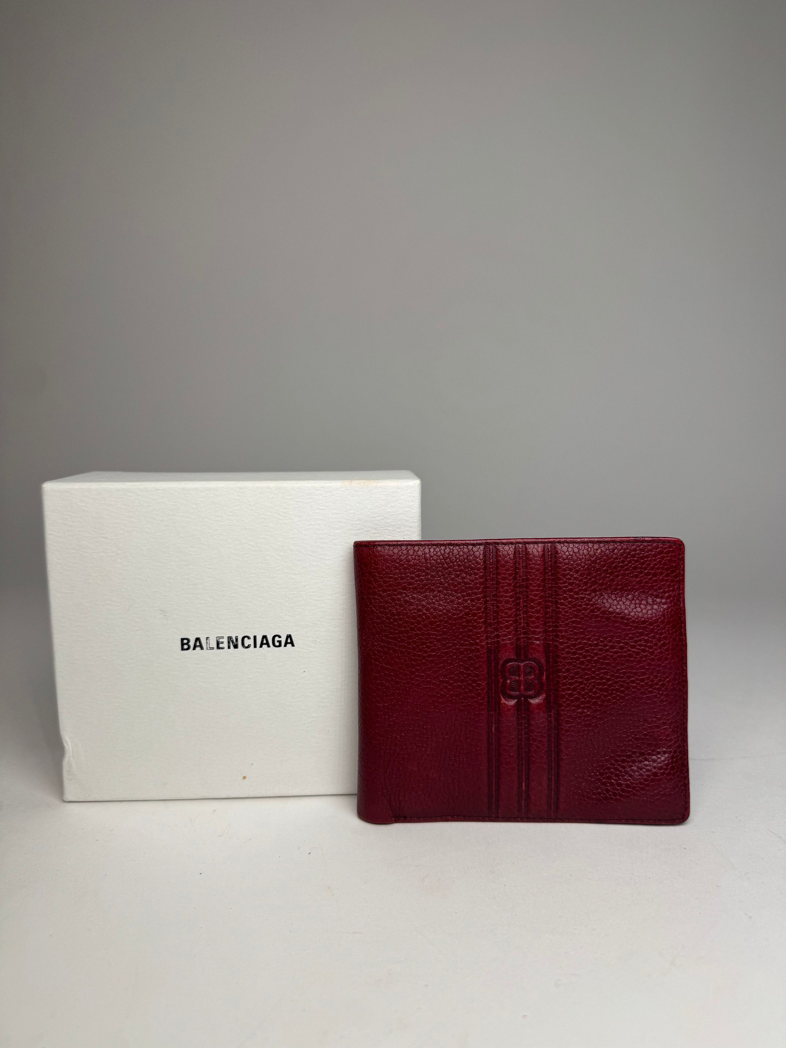 Balenciaga Vintage Flapable Leather Wallet Burgundy Size ONE SIZE - 1 Thumbnail