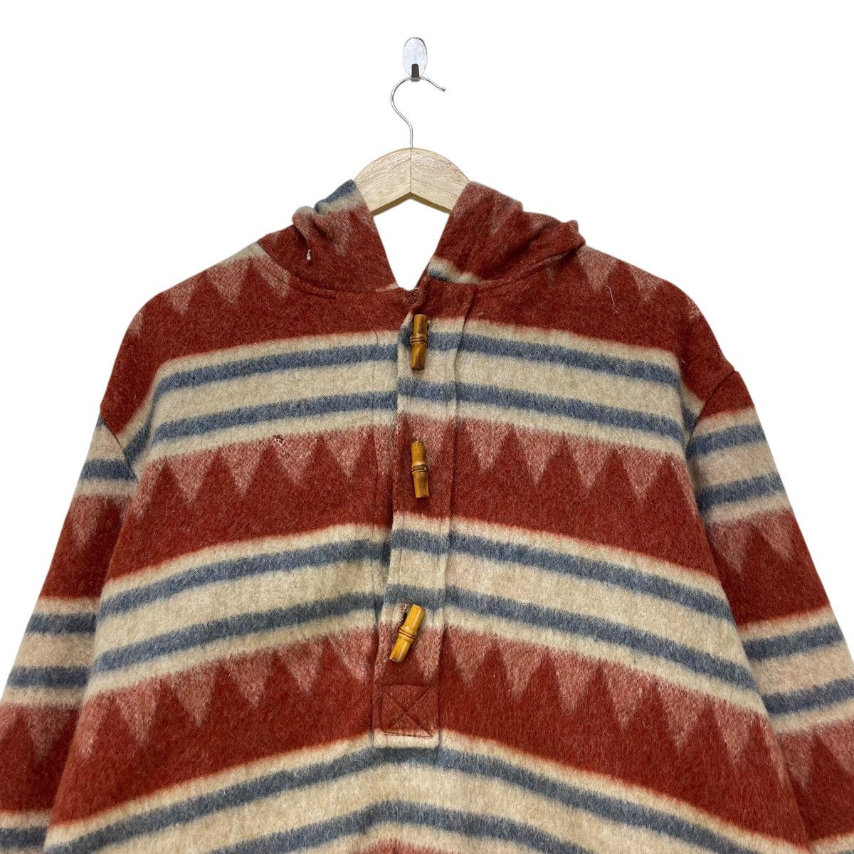 Hudsons Bay 💥 Vintage Stahl Urban Wool Blend Pullover Hoodie Geometric Size US M / EU 48-50 / 2 - 4 Thumbnail