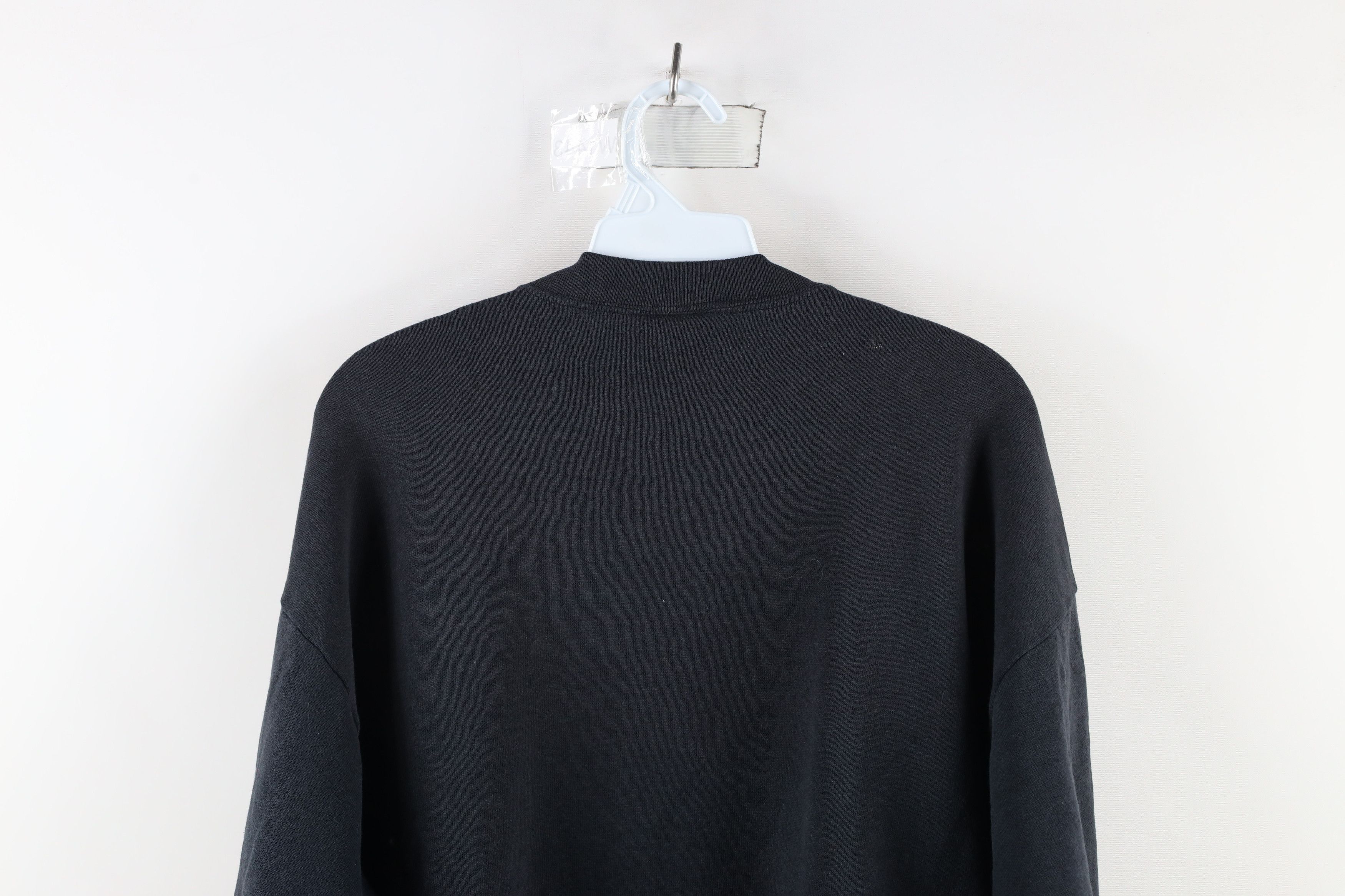 Vintage Vintage 90s Streetwear Blank Crewneck Sweatshirt Black Size US L / EU 52-54 / 3 - 11 Thumbnail