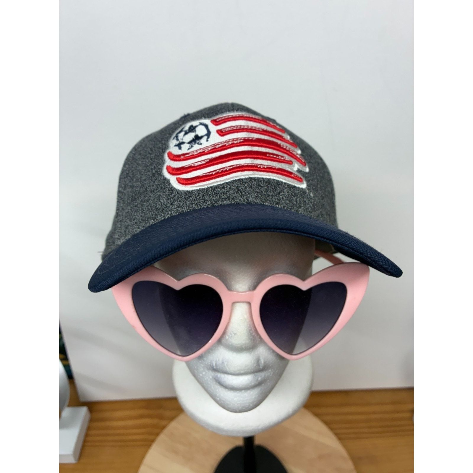 Adidas Adidas MLS New England Revolution FlexFit Hat Gray Navy L/XL Size ONE SIZE - 1 Thumbnail