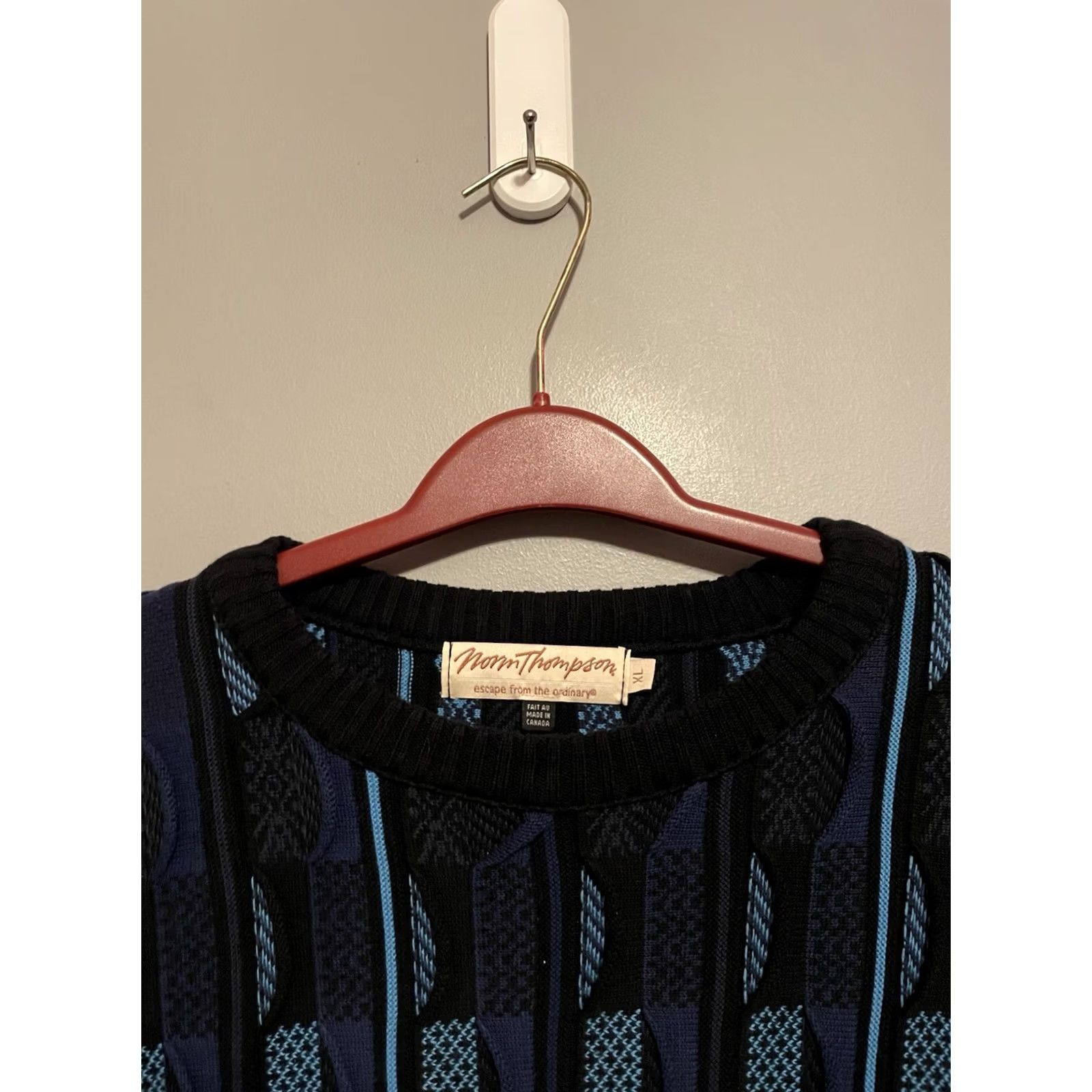 Jim Thompson VINTAGE Norm Thompson Sweater Shirt Mens XL Blue 90s Hip Hop Streetwear Knit Pullover Long Sleeve Vintage 90s B382 Size US XL / EU 56 / 4 - 2 Thumbnail