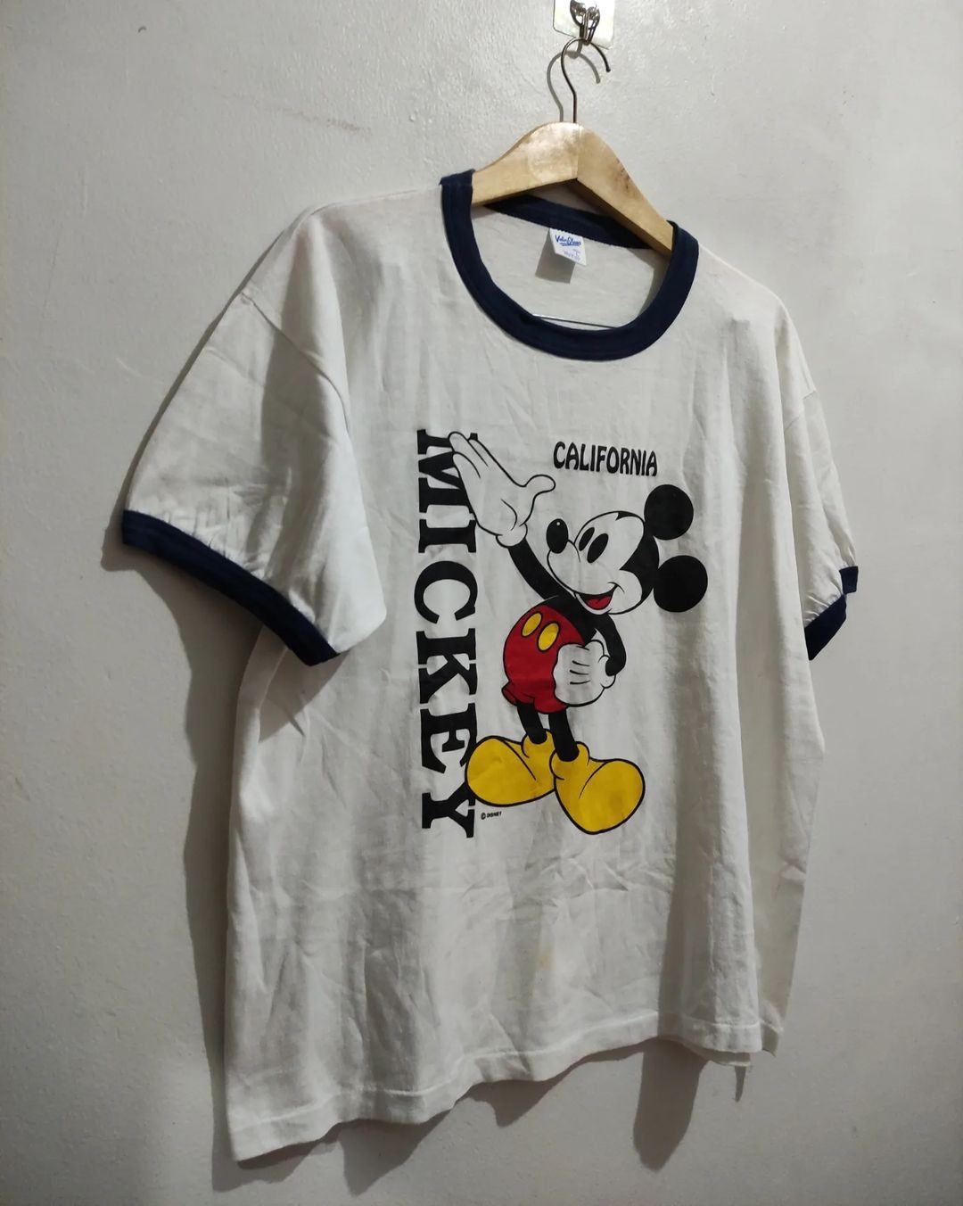 Disney × Mickey Mouse × Vintage Vintage 80s Mickey California Ringer T-shirt Velva Sheen Size US L / EU 52-54 / 3 - 7 Thumbnail