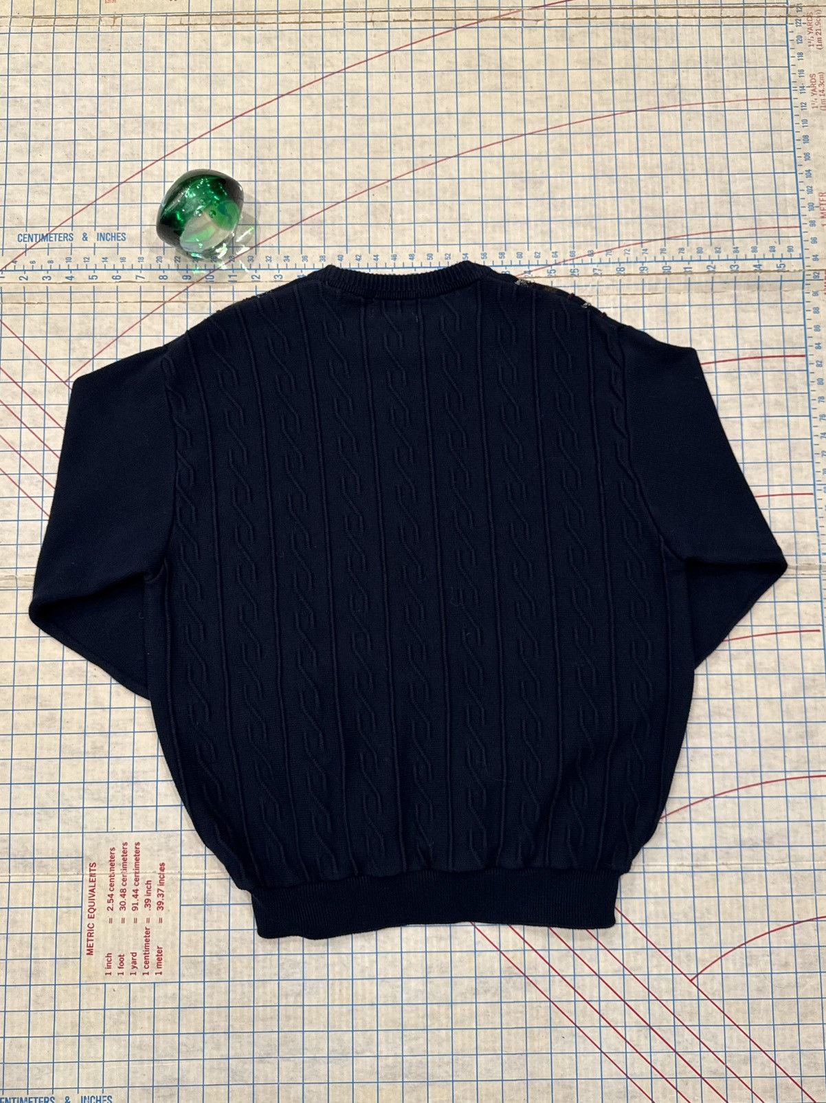 Vintage Vintage Gary Waters Patterned Knit Sweater Navy Mens SizeMed Size US M / EU 48-50 / 2 - 8 Thumbnail