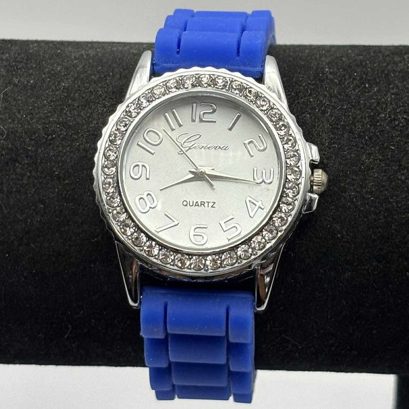 Geneva Blue Crystal Geneva Watch Size ONE SIZE - 1 Thumbnail