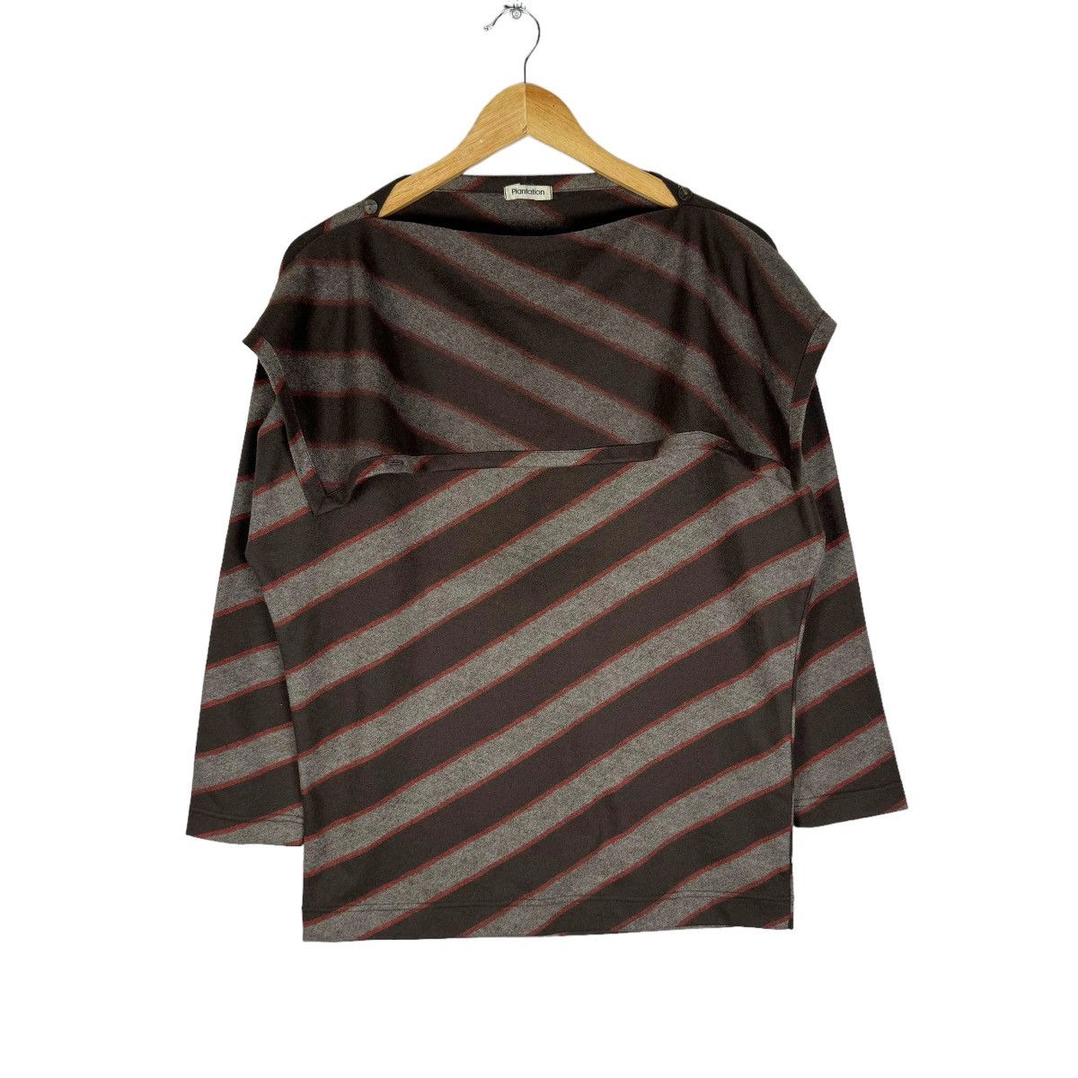 Issey Miyake ⚡️80s PLANTATION ISSEY MIYAKE STRIPED LONG SLEEVE Size M / US 6-8 / IT 42-44 - 2 Thumbnail