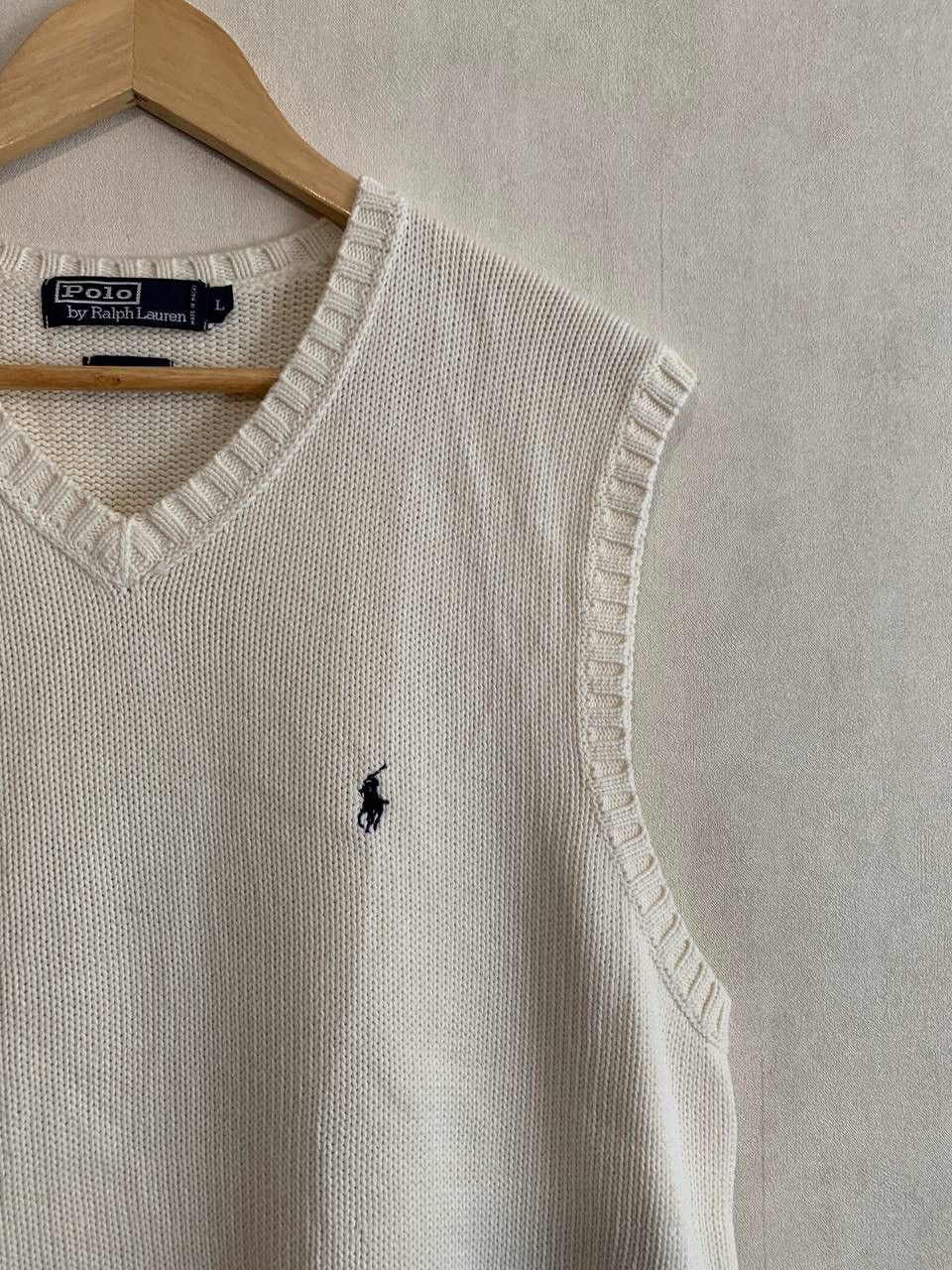 Polo Ralph Lauren Polo Ralph Lauren Cream Sweater Vest Mens Size L Size L / US 10 / IT 46 - 2 Thumbnail