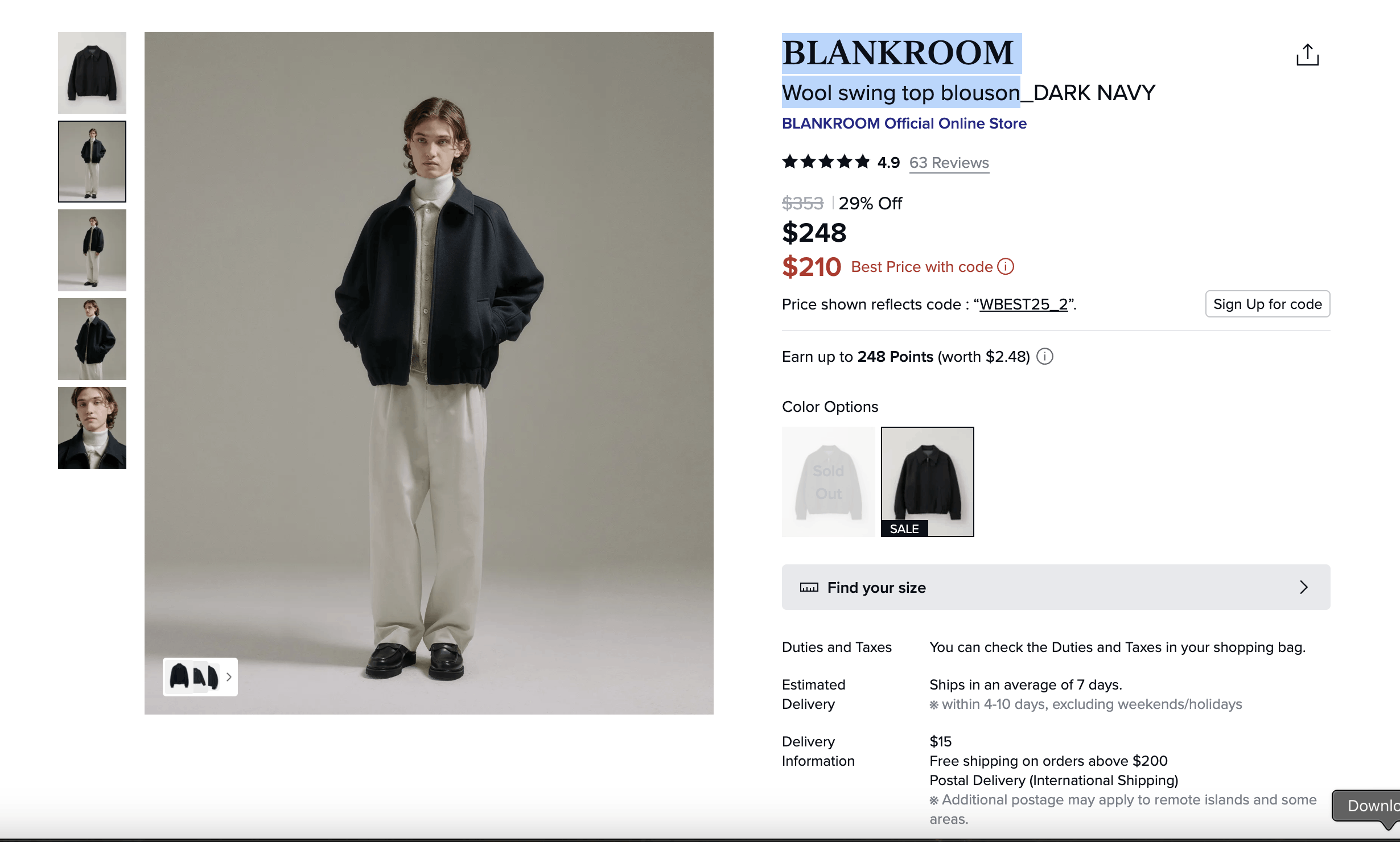 Other Blankroom Korean Wool / Cashmere Melange Gray Blouson Jacket Size US L / EU 52-54 / 3 - 6 Thumbnail