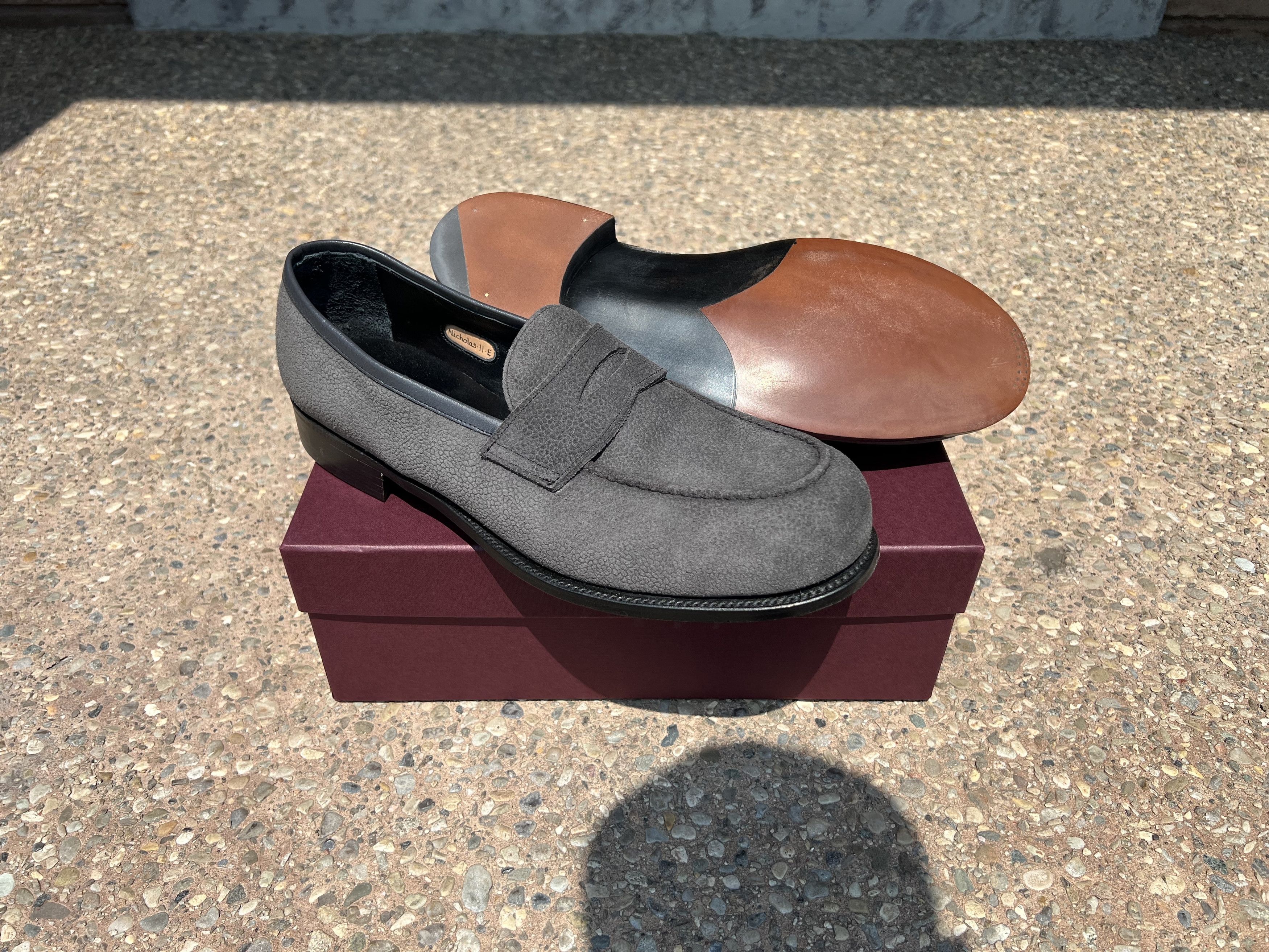 George Cleverley George Cleverley Nicholas Pebble-Grain Nubuck Loafers Size US 12 / EU 45 - 1 Thumbnail