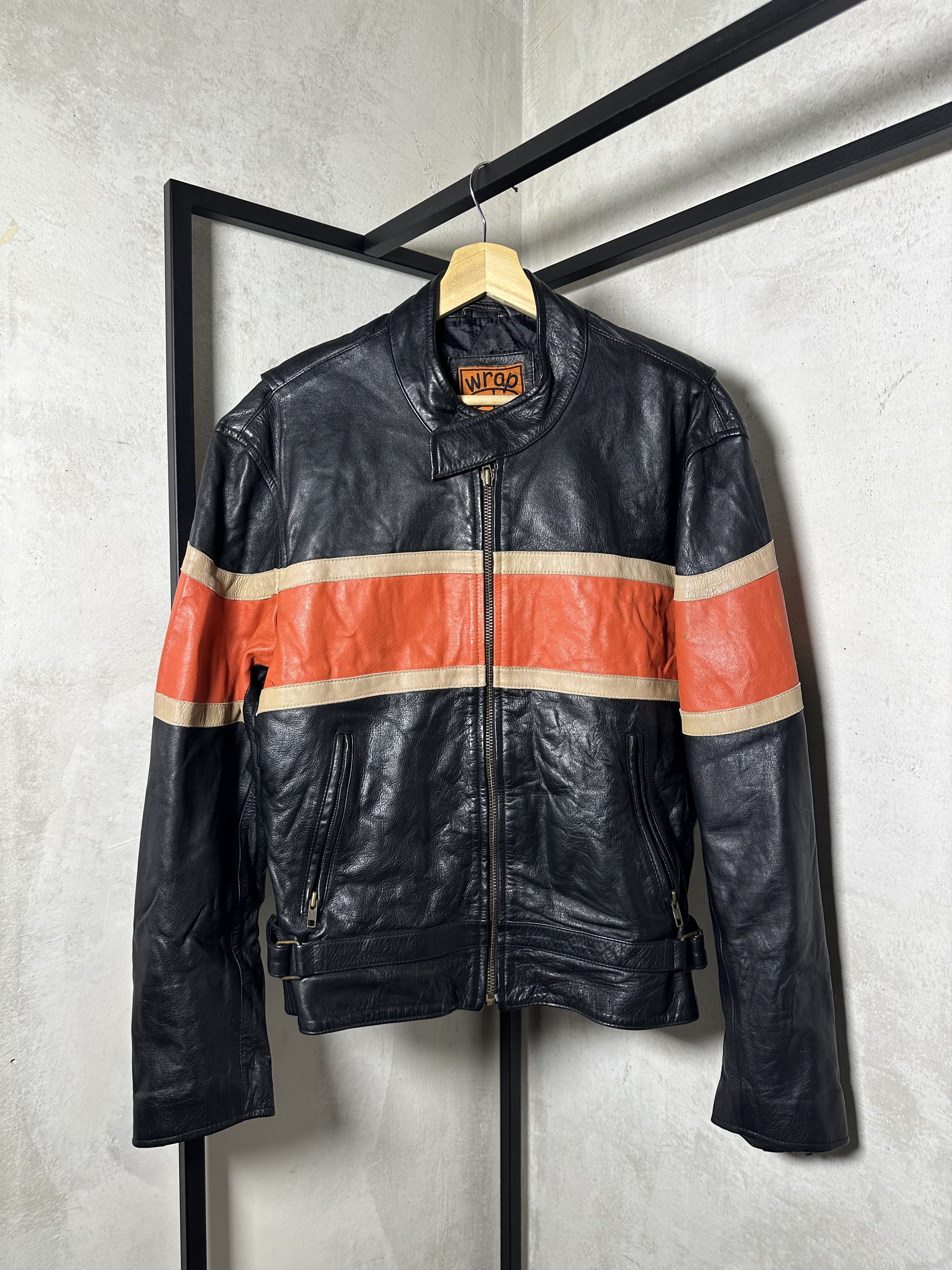 Genuine Leather Wrap Racing Moto Jacket Size US L / EU 52-54 / 3 - 1 Thumbnail