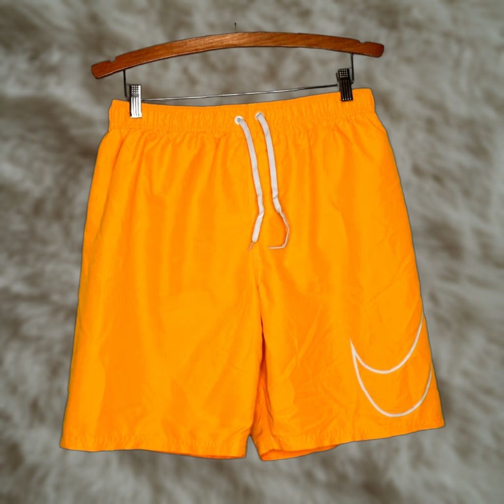 Nike Nike Swim Trunks Shorts Lined Mens Yellow S Small Waist 30" Fits Small Size US 29 - 1 Thumbnail