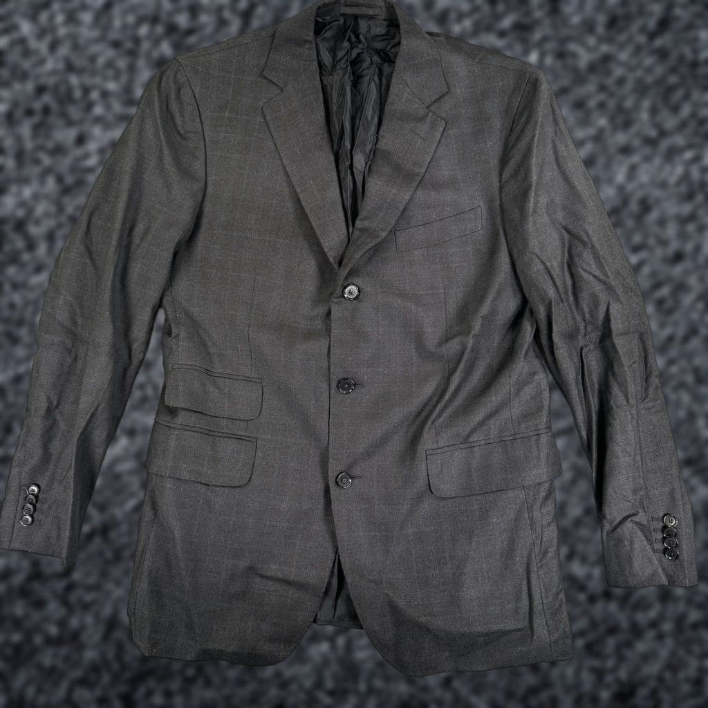 Bergdorf Goodman Boglioli for Bergdorf Goodman Blazer Sport Coat Mens 42 Gray Check Wool Italy Size 42R - 1 Thumbnail