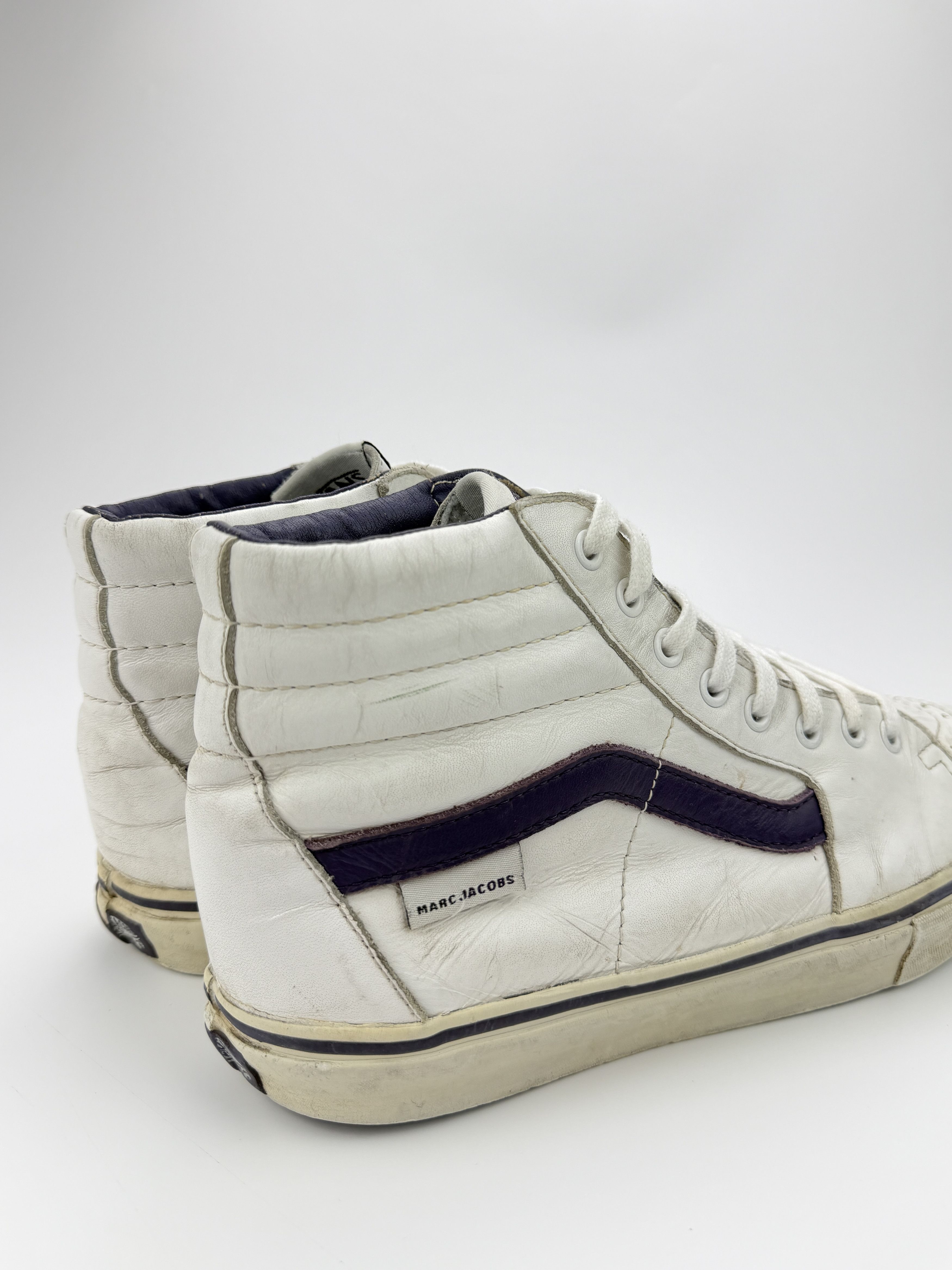 Marc Jacobs × Vans Vans Marc Jacobs White Leather Mid Sneakers Shoes Size US 9 / EU 42 - 12 Thumbnail