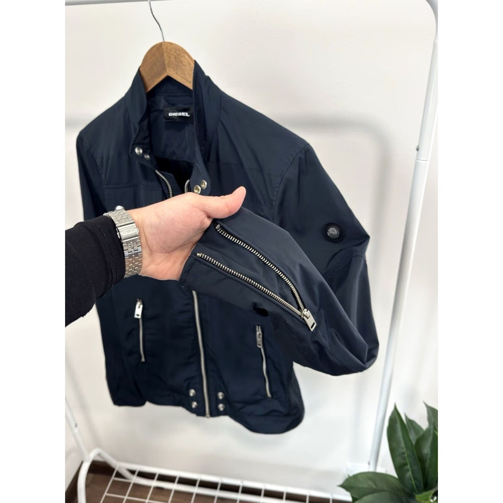 Diesel VINTAGE Diesel Jacket Nylon Blue Bomber Zip Shirt Mens S Diesel Vintage 80s 90s Biker Streetwear Size US S / EU 44-46 / 1 - 5 Thumbnail