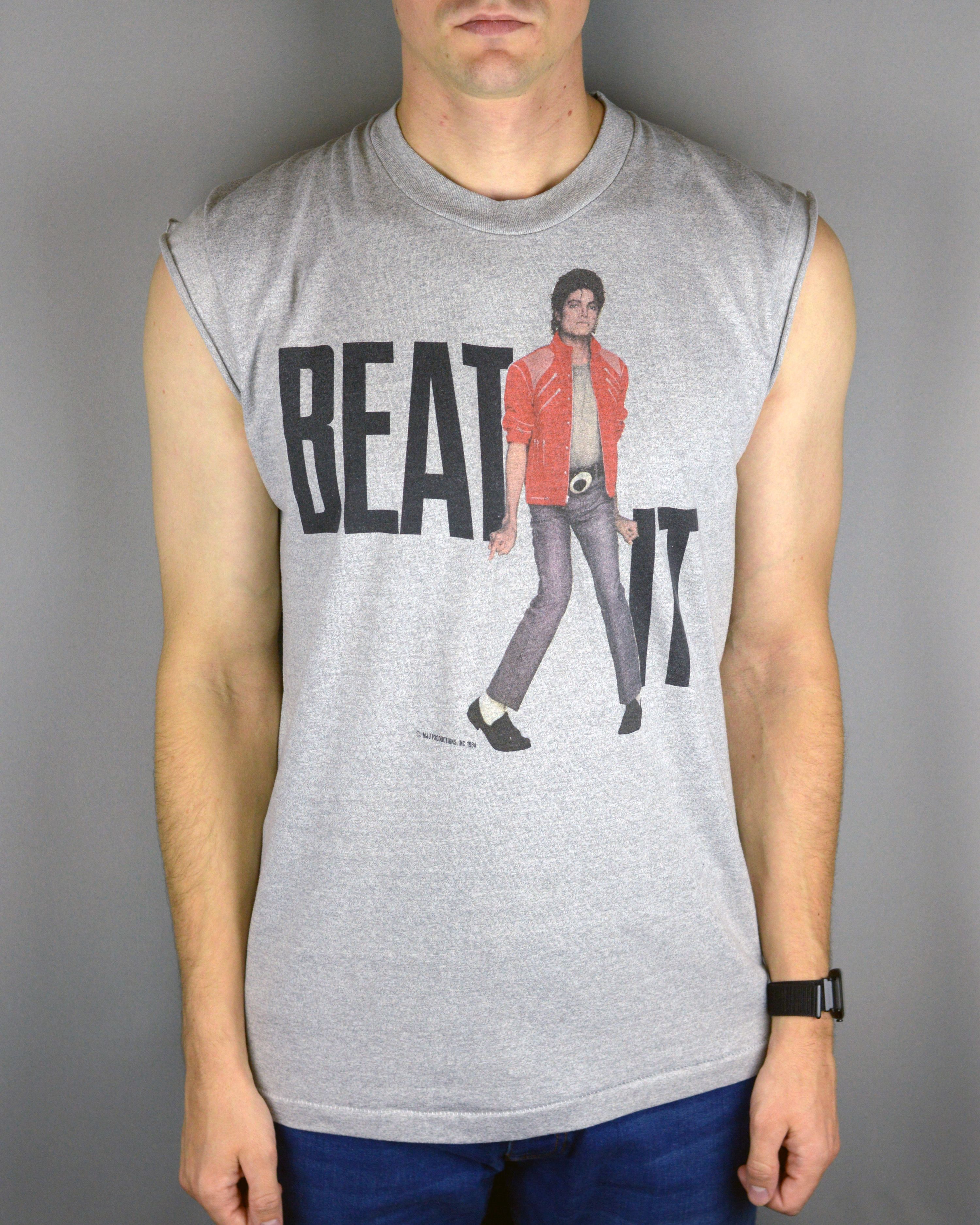 Vintage Vintage Michael Jackson Beat It 1984 t shirt Size US XL / EU 56 / 4 - 1 Thumbnail