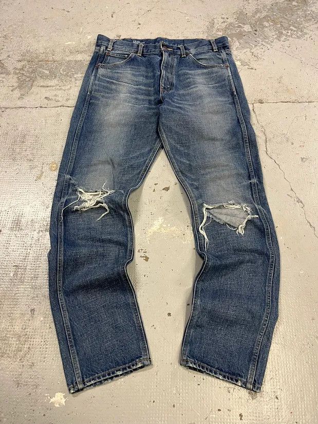 Saint Laurent Destroyed Blue Jean