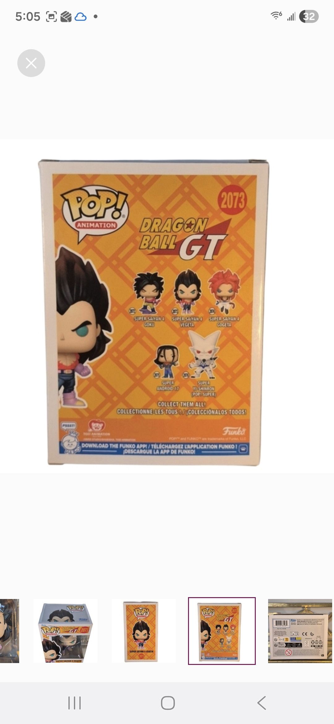 Other Funko × Dragon Ball GT S SAIYAN 4 VEGETA Funko Vinyl Figure Size ONE SIZE - 3 Thumbnail