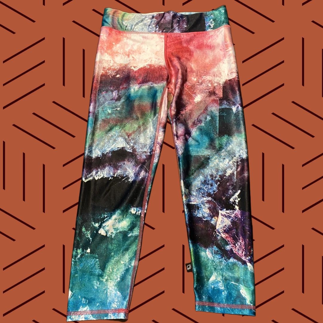 Terez Terez Leggings Womens L Multicolor Pink Purple Green 22.5” Inseam Capris Capris | Leggings | Womens | Regular | Multicolor Size 27" / US 4 / IT 40 - 1 Thumbnail