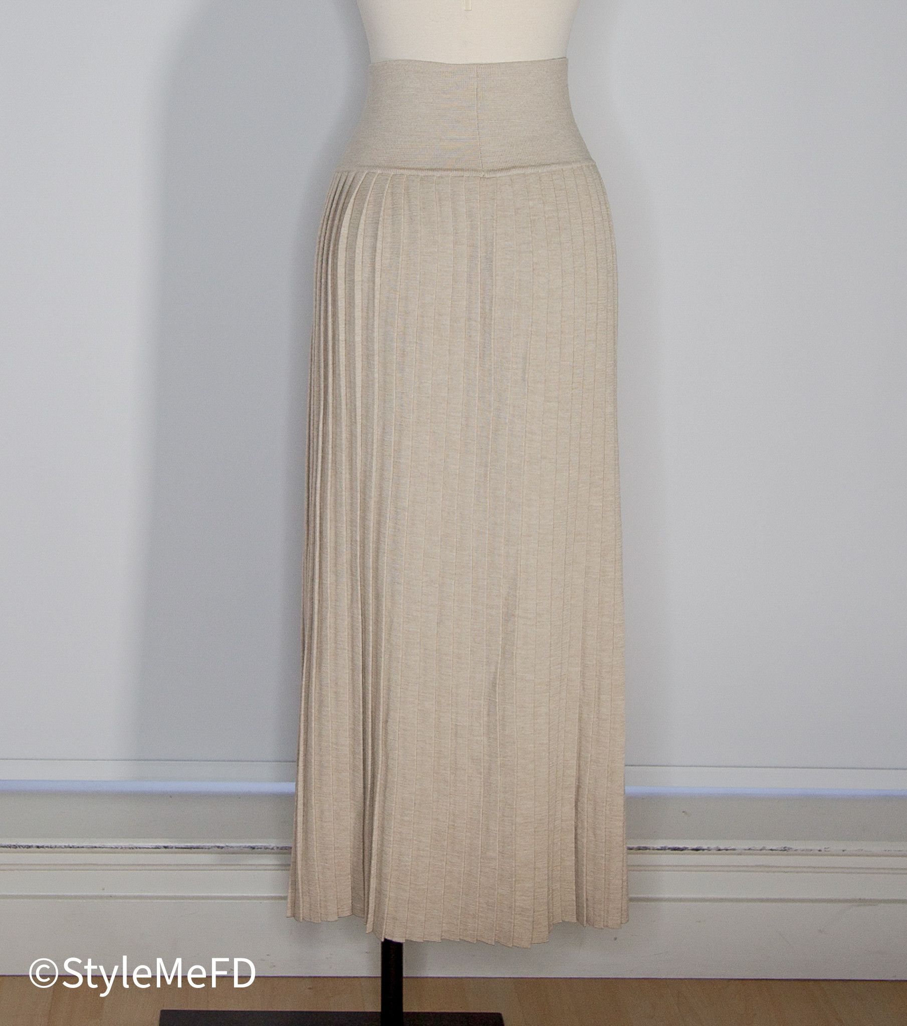 The Row The Row "Coraline" Beige Wool Blend Knit Skirt Size 31" - 3 Thumbnail