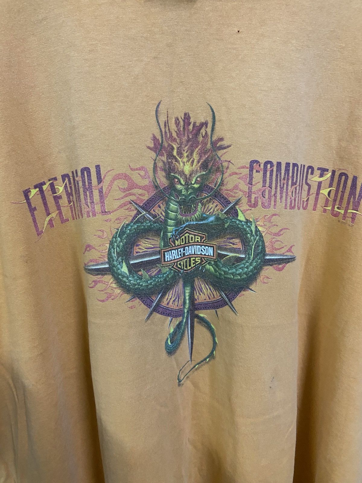 Harley Davidson × Vintage Distressed Harley Davidson Eternal Combustion Tee Size US XL / EU 56 / 4 - 5 Thumbnail