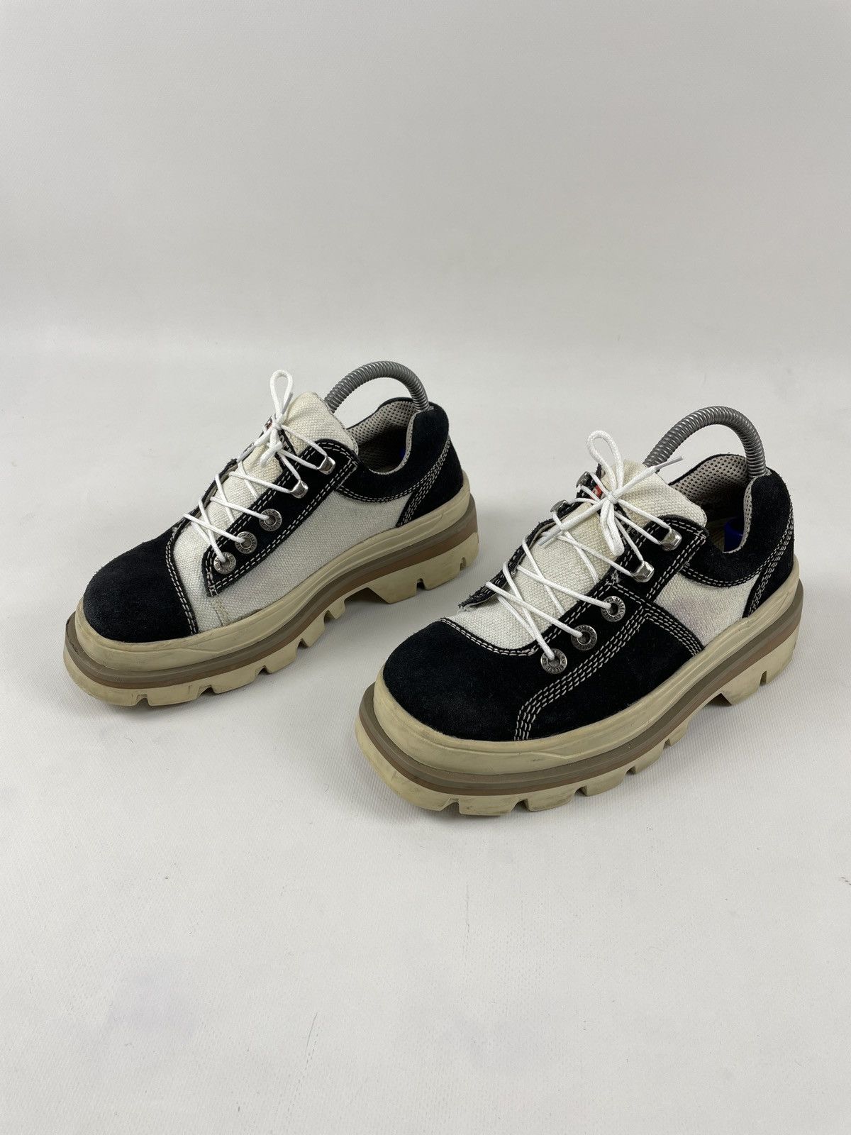 Diesel × Diesel Black Gold × Vintage 90's Platforms Chunky High Sole Low-Top Laces Heavy Boots Size US 8 / IT 38 - 3 Thumbnail