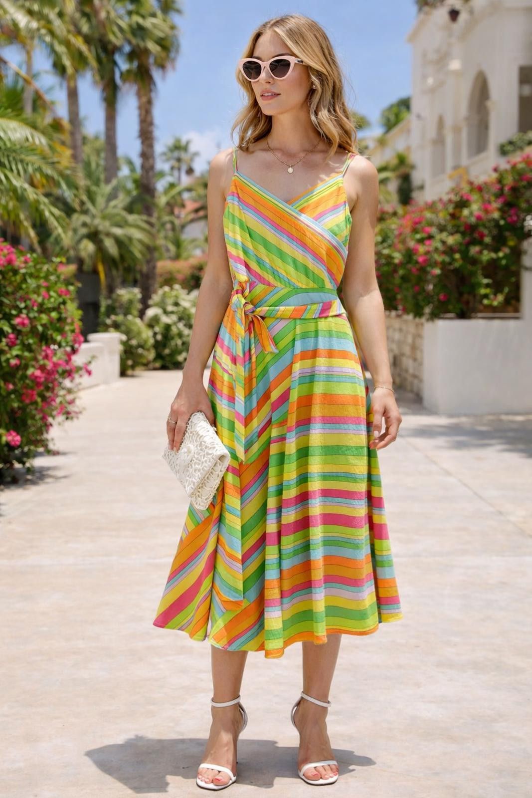 Marc Jacobs Marc Jacobs Silk Stripe Midi Dress Y2K Spaghetti Strap Size S / US 4 / IT 40 - 1 Thumbnail