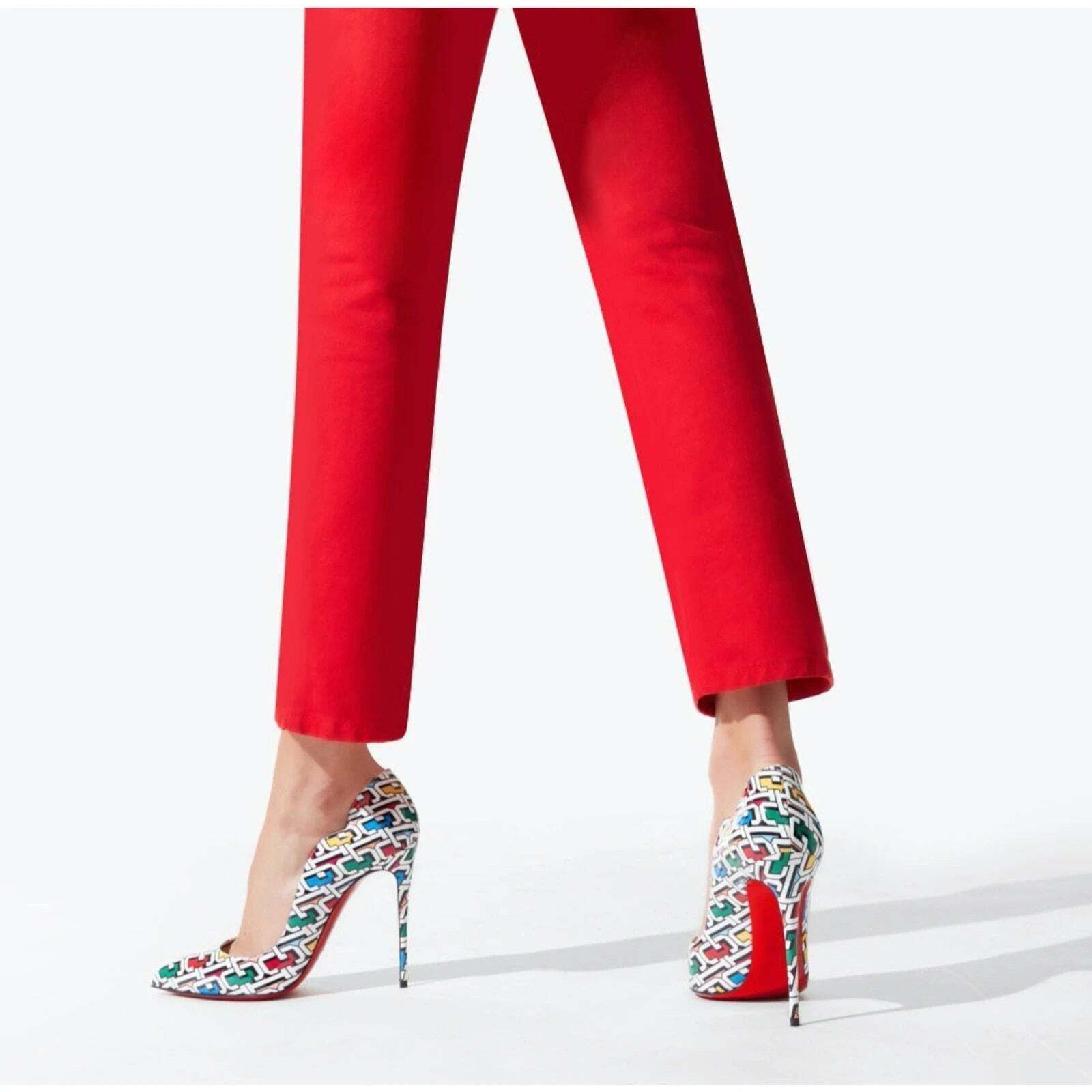 Christian Louboutin Christian Louboutin Hot Chick 100 Patent CL 3D Black Blue Size US 5 / IT 35 - 5 Thumbnail