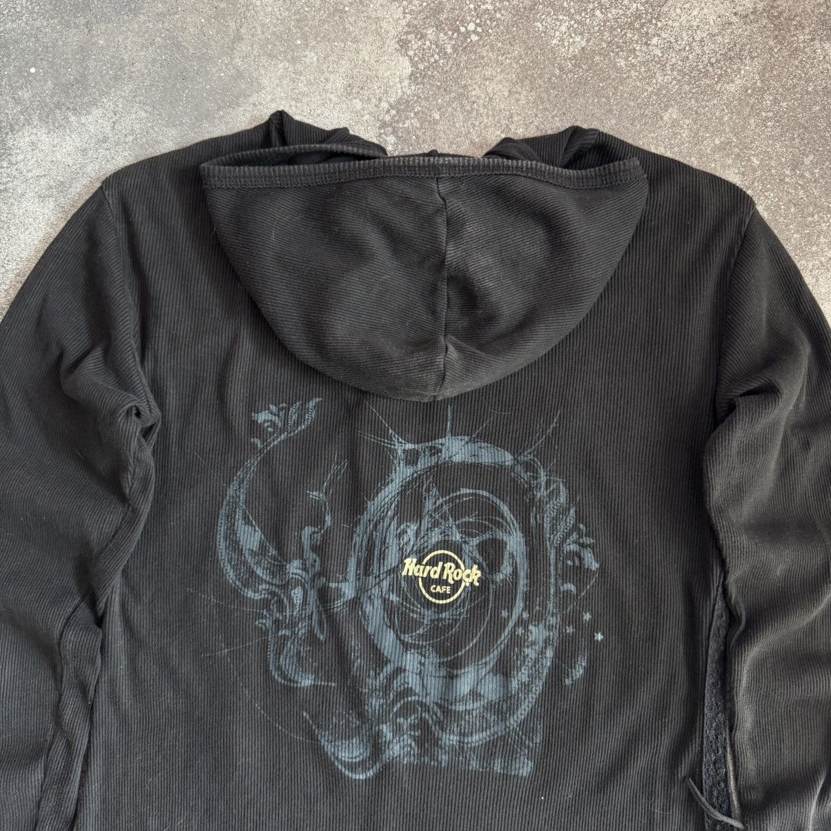 Hard Rock Cafe × Vintage Hard Rock Cafe Y2K Vintage Grunge Gothic Ribbed Zip Hoodie Size M / US 6-8 / IT 42-44 - 8 Thumbnail