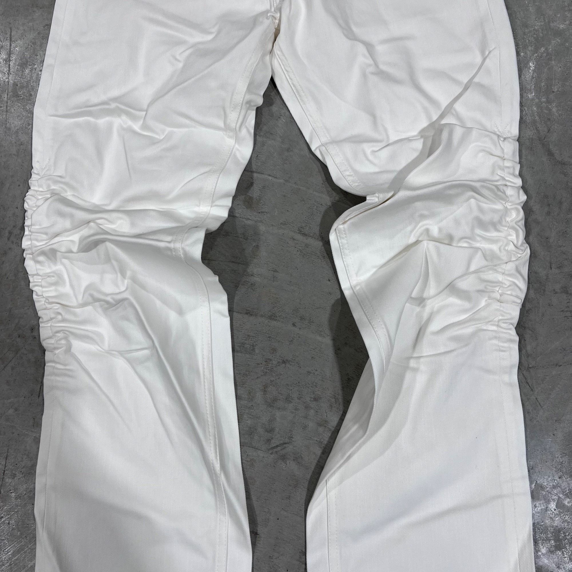 Vlone NEW VLONE WHITE STACKED JEANS SZ LARGE Size US 33 - 3 Thumbnail