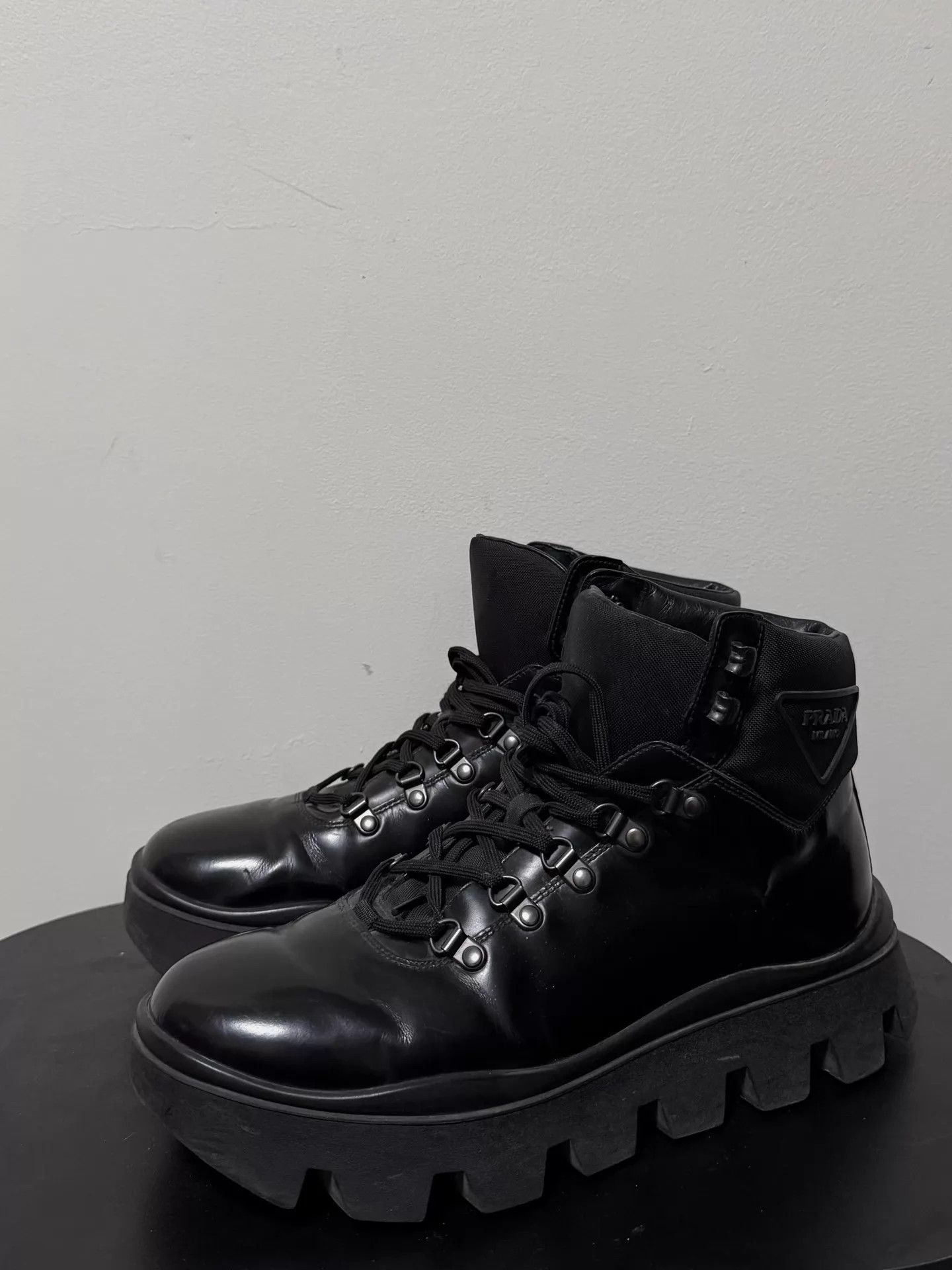 Prada Prada 10s Thick Serrated Sole Hiking Boot 6 Size US 6 / EU 39 - 2 Thumbnail