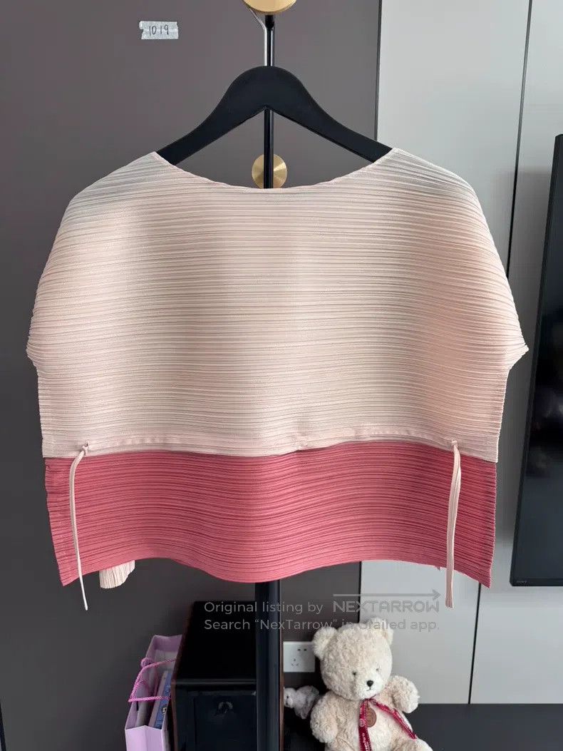 Issey Miyake Issey Miyake size:3 Drawstring Striped T-shirt Size S / US 4 / IT 40 - 2 Thumbnail