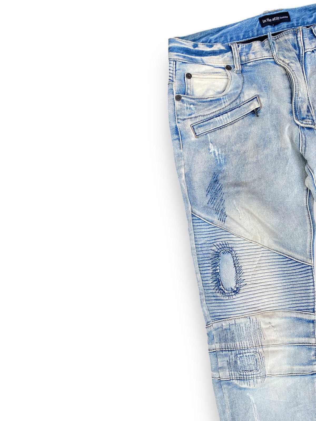 In The Attic Vintage In The Attic Biker Denim Pants Jeans. #D8 Size US 32 / EU 48 - 5 Thumbnail