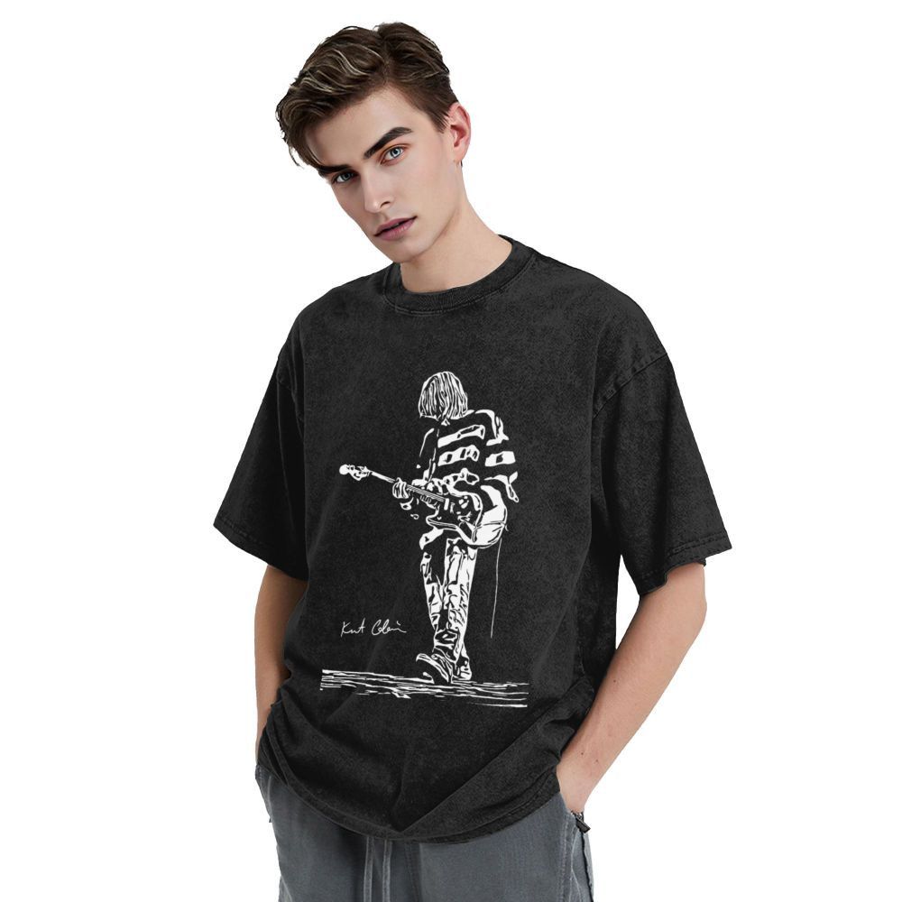 Japanese Brand Washed T-shirt Kurt Cobain Printed Graphic Size US M / EU 48-50 / 2 - 3 Thumbnail
