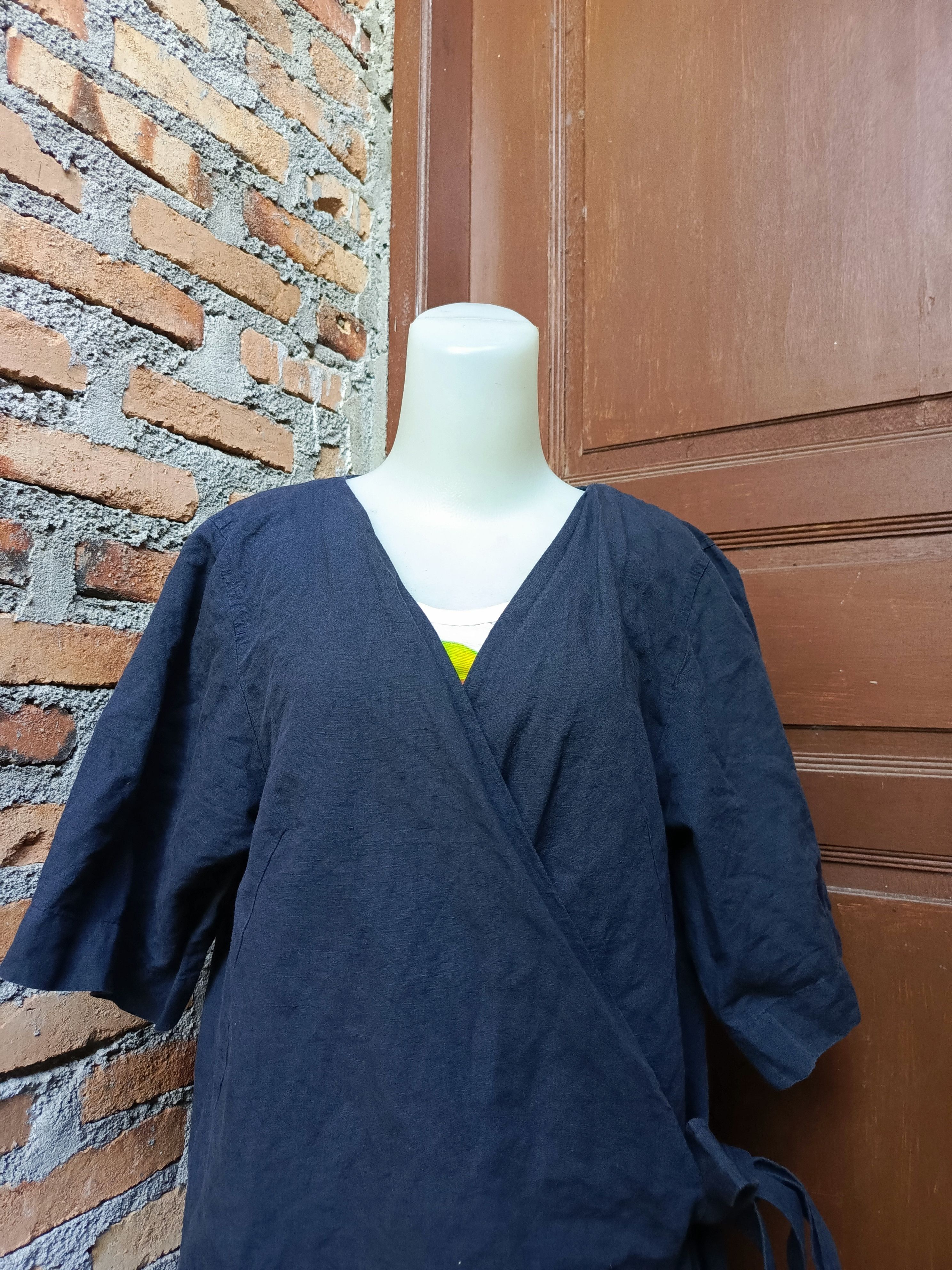 Cos COS Wrap Dress Minimalist Navy Blue Clean Design Size S / US 4 / IT 40 - 3 Thumbnail