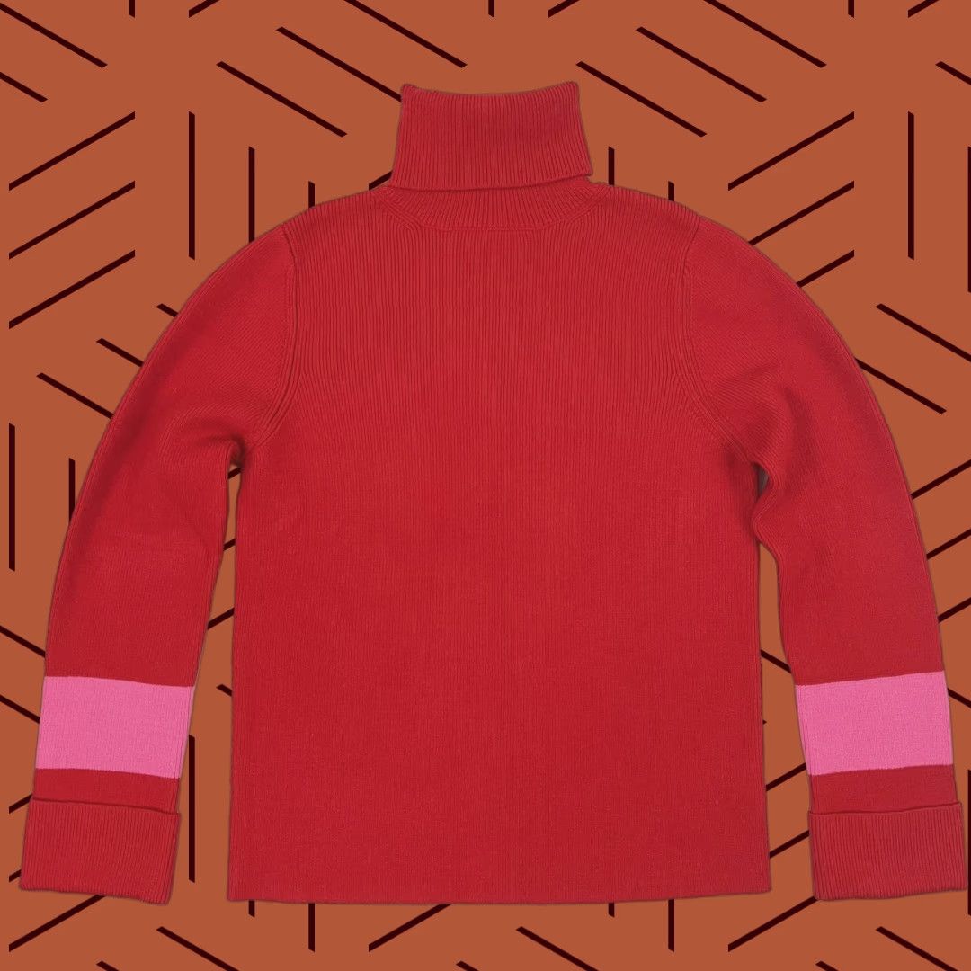 Vintage Hyacinth House Sweater Women Large Red Pink Turtleneck Remi Cocquette Size L / US 10 / IT 46 - 1 Thumbnail
