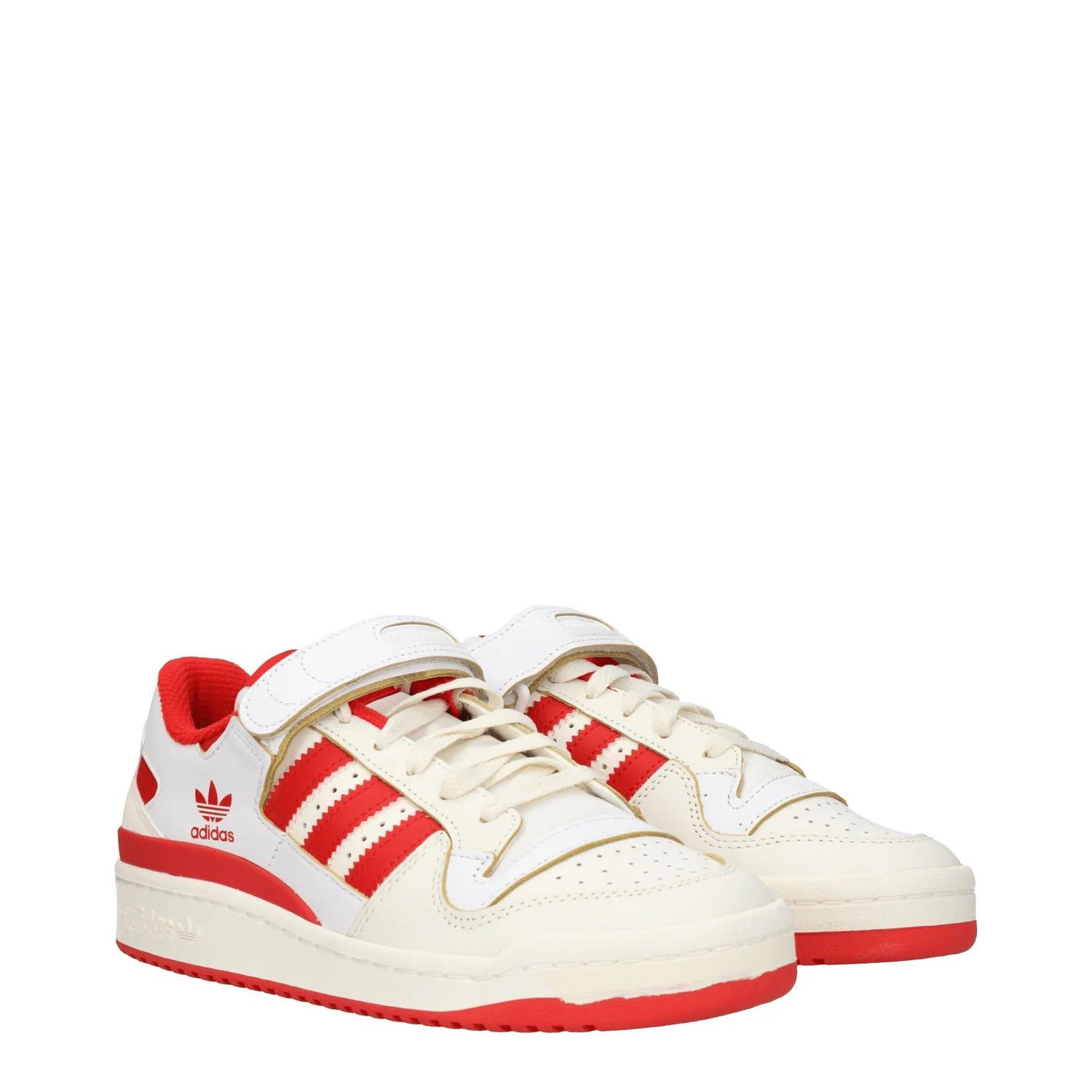 Adidas ob1o1e0625 Leather Low-Top Sneakers in Beige/Red Size US 10 / EU 43 - 2 Thumbnail