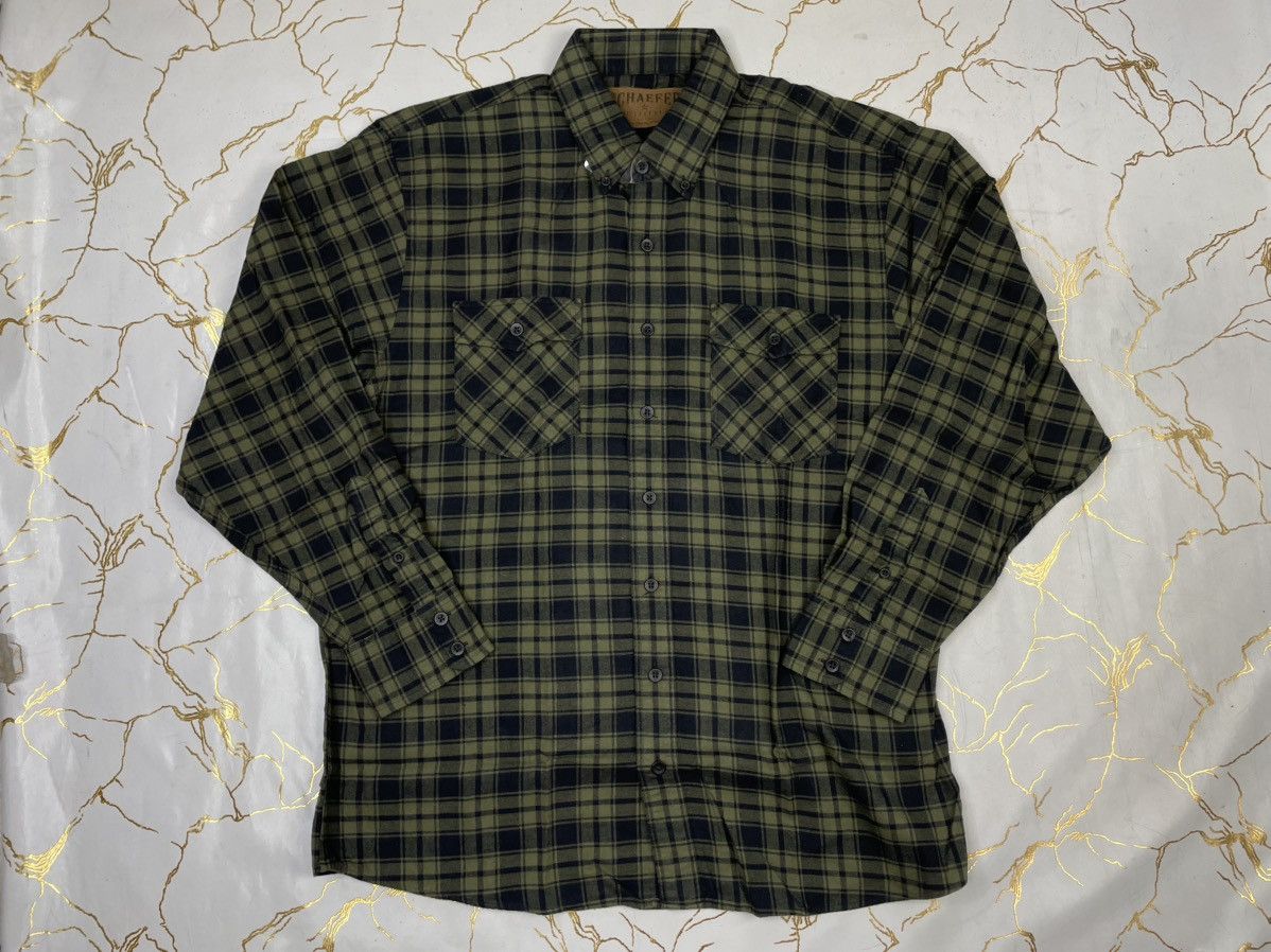 Other New Schaefer Green Black Pioneer Flannel Button Up Large LT Size US L / EU 52-54 / 3 - 2 Thumbnail