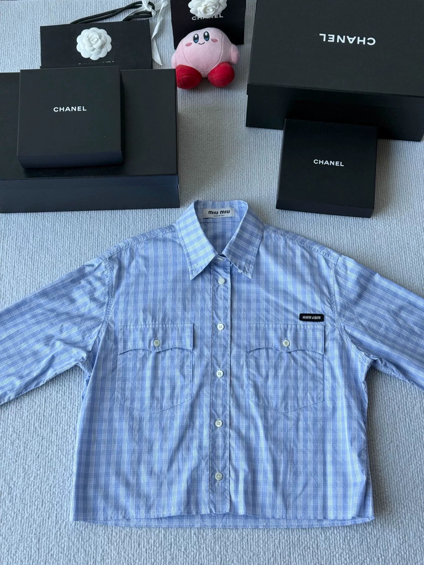 Miu Miu miu miu blue and white checked shirt Size US S / EU 44-46 / 1 - 1 Thumbnail