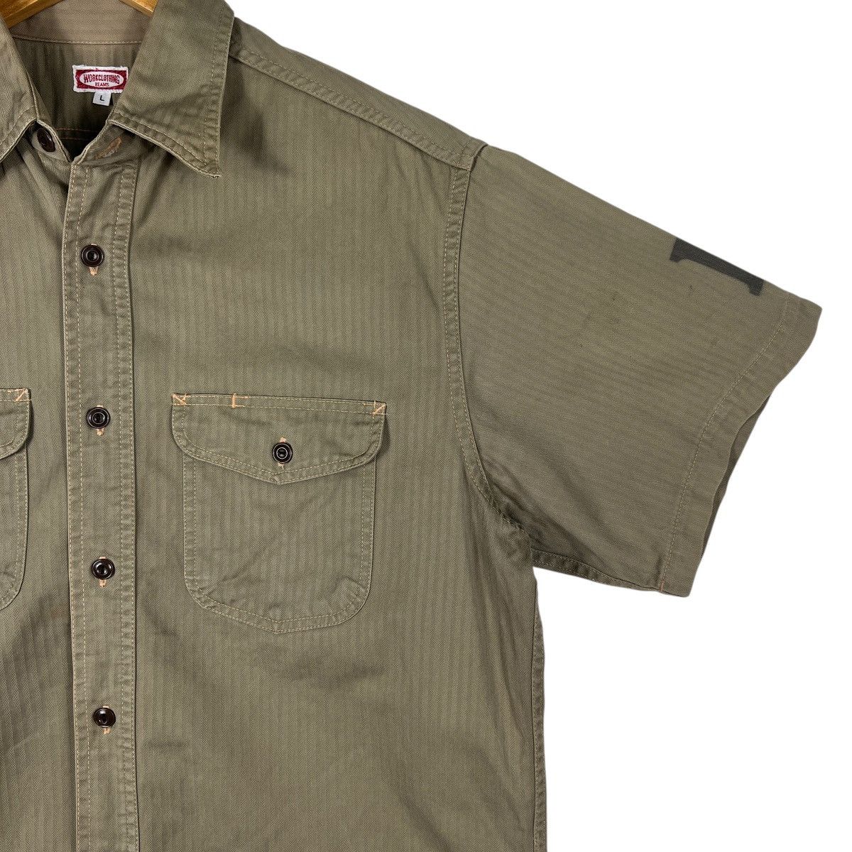 Beams Japan Beams Hbt Work Military Shirt Made In Japan - Size L Size US L / EU 52-54 / 3 - 5 Thumbnail