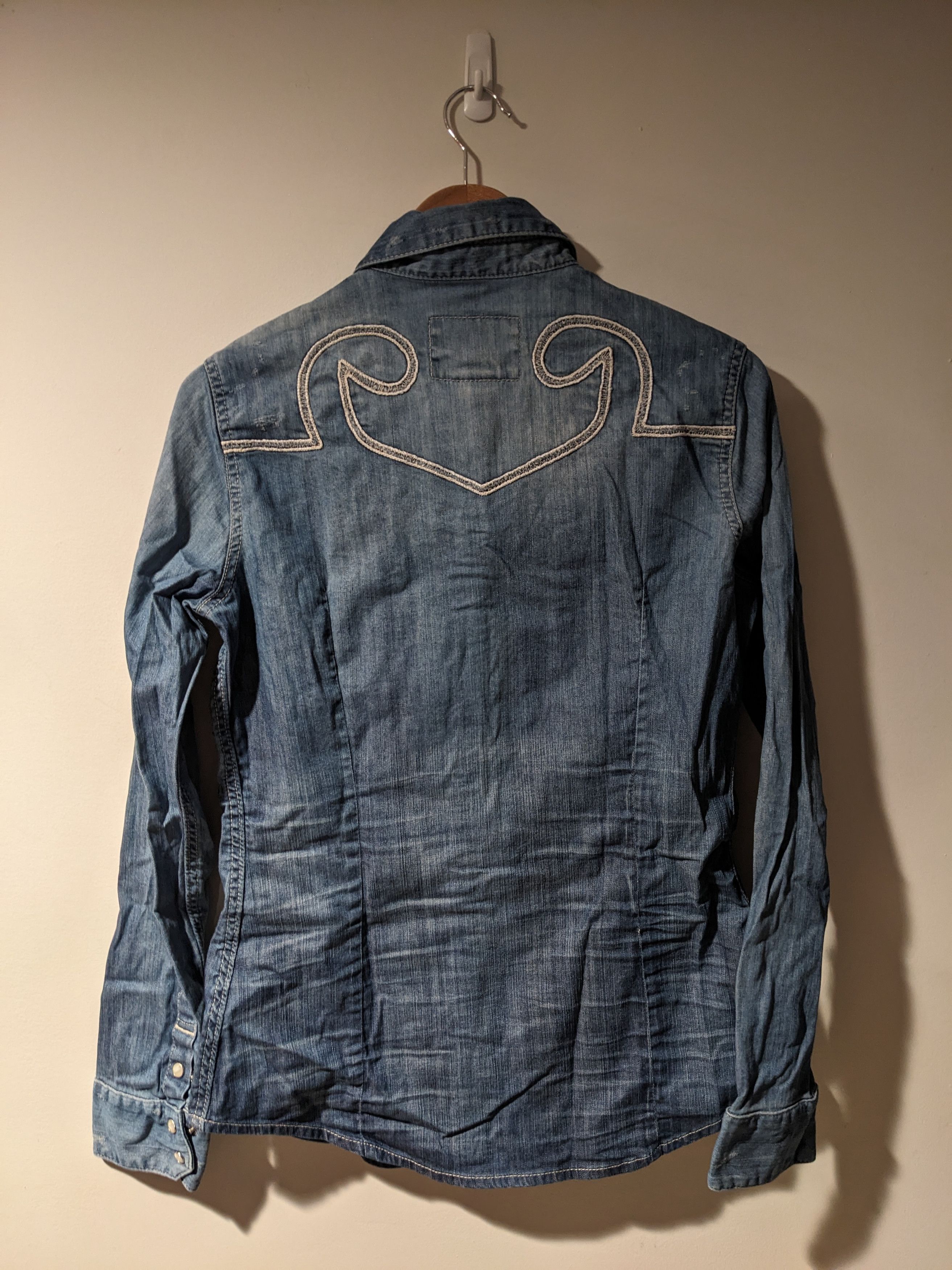 True Religion × Vintage Vintage 90s True Religion Pearl Snap Womans Large Shirt Size L / US 10 / IT 46 - 9 Thumbnail