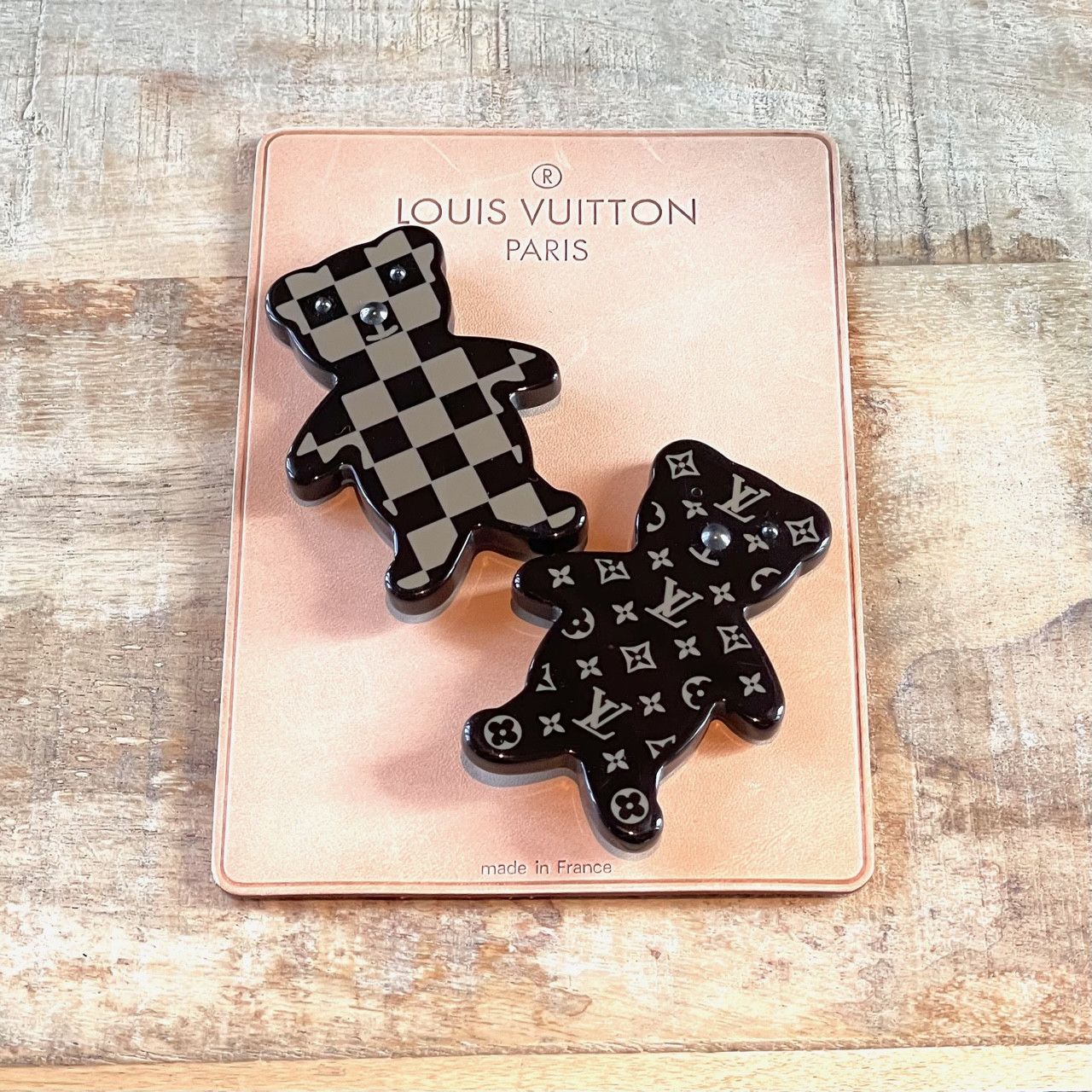 Louis Vuitton Louis Vuitton Brown Damier Monogram Teddy Bears Brooches Size ONE SIZE - 2 Thumbnail