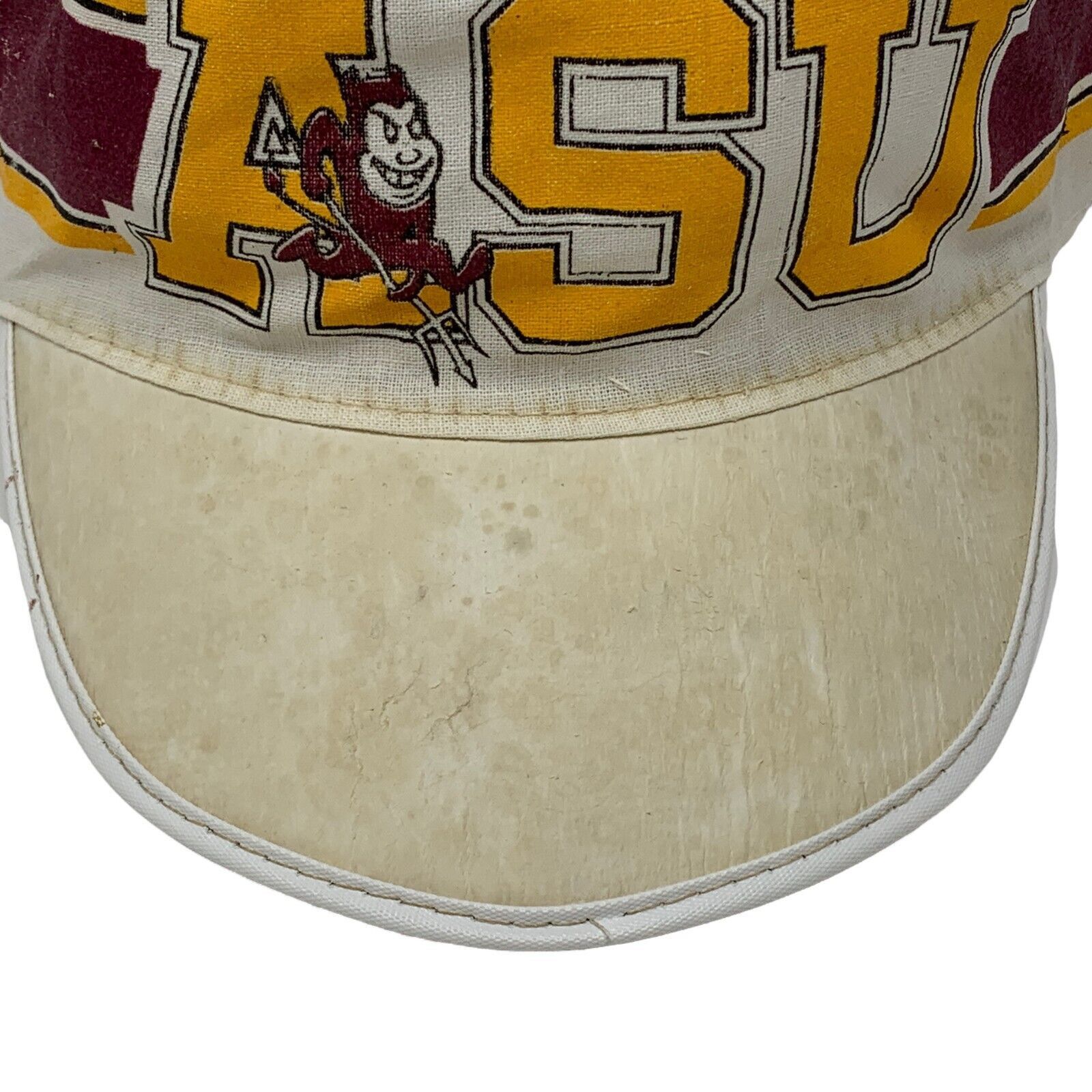 Other Vintage ASU Sun Devils Painters Hat Cap Fitted 7 3/8 White Size ONE SIZE - 6 Thumbnail